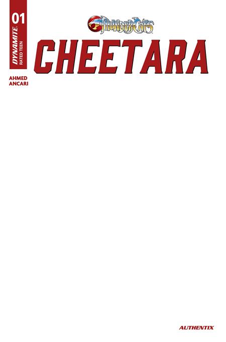 THUNDERCATS CHEETARA #1 CVR F BLANK AUTHENTIX VAR 9/9/2026