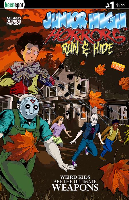 JUNIOR HIGH HORRORS RUN & HIDE #1 (ONE SHOT) CVR A ERIC KENT WEAPONS SPOOF BAGGED WITH TRADING CARD 9/23/2026