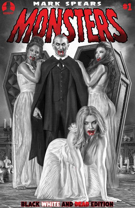MARK SPEARS MONSTERS #1 7TH PTG BLACK WHITE & DEAD EDITION CVR C MARK SPEARS COURT OF BLOOD VAR 9/16/2026