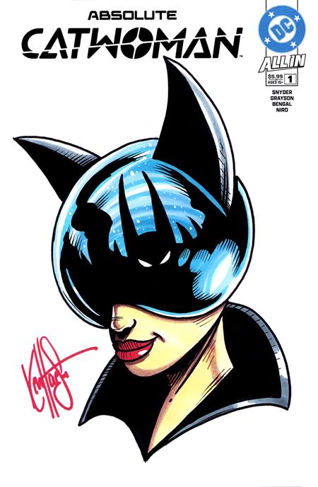 DF ABSOLUTE CATWOMAN #1 BLANK VARIANT SIGNED AND REMARKED BY KEN HAESER 10/28/2026