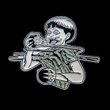JUNJI ITO BLOOD BUBBLE FORK ENAMEL PIN BADGE 11/11/2026