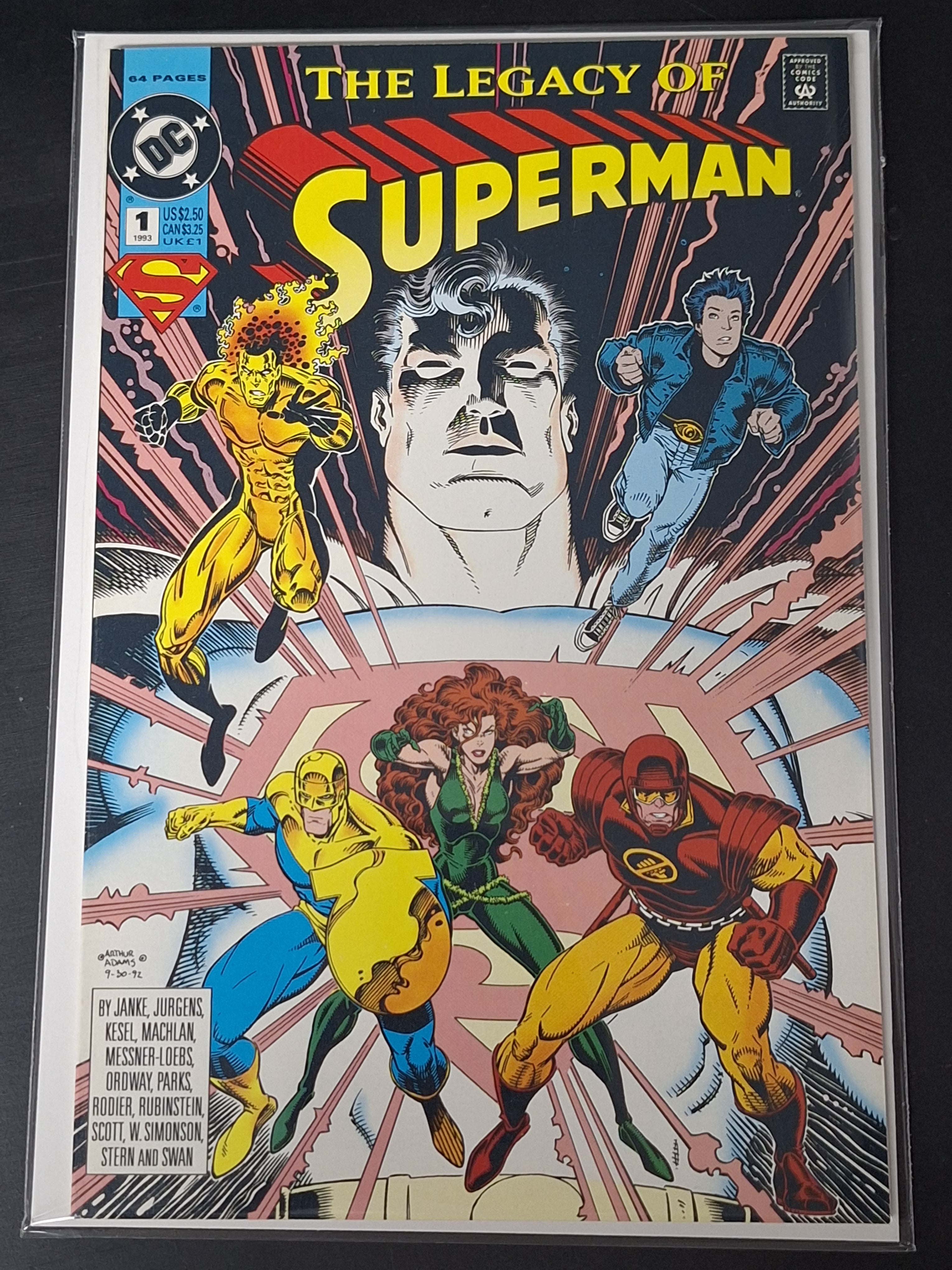 The Legacy of Superman 1 DC 1993 Art Adams Cover