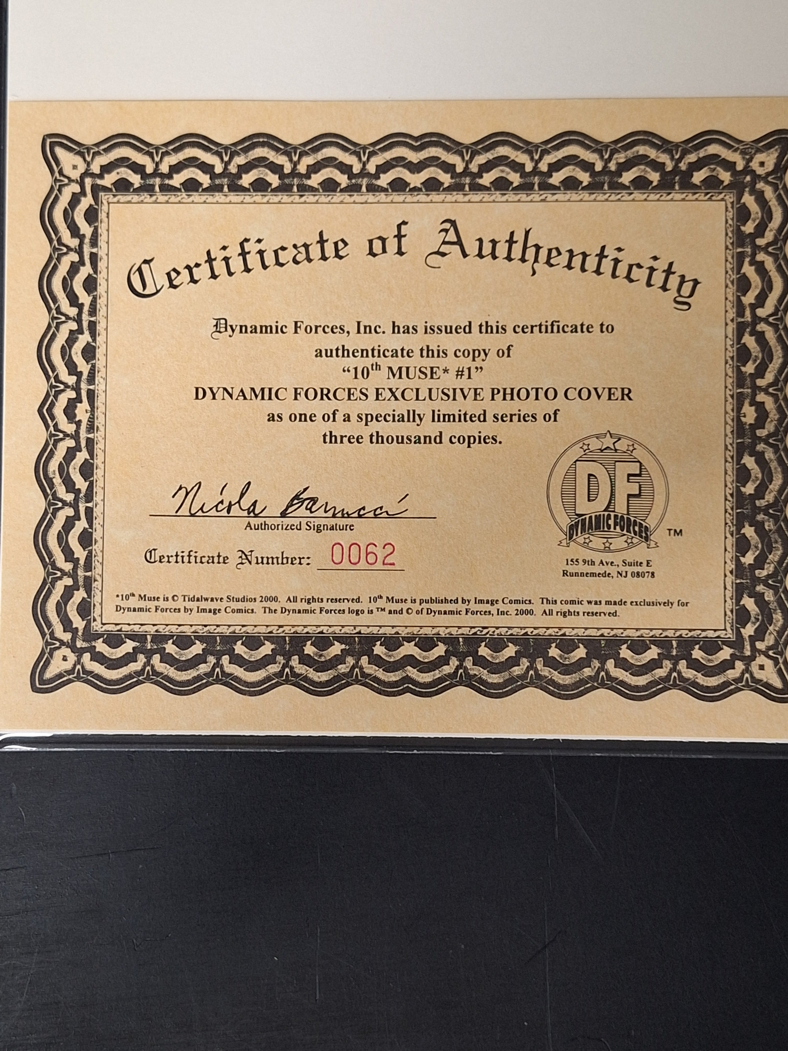 10th Muse 1 Image 2000 Dynamite Forces Photo Variant with COA