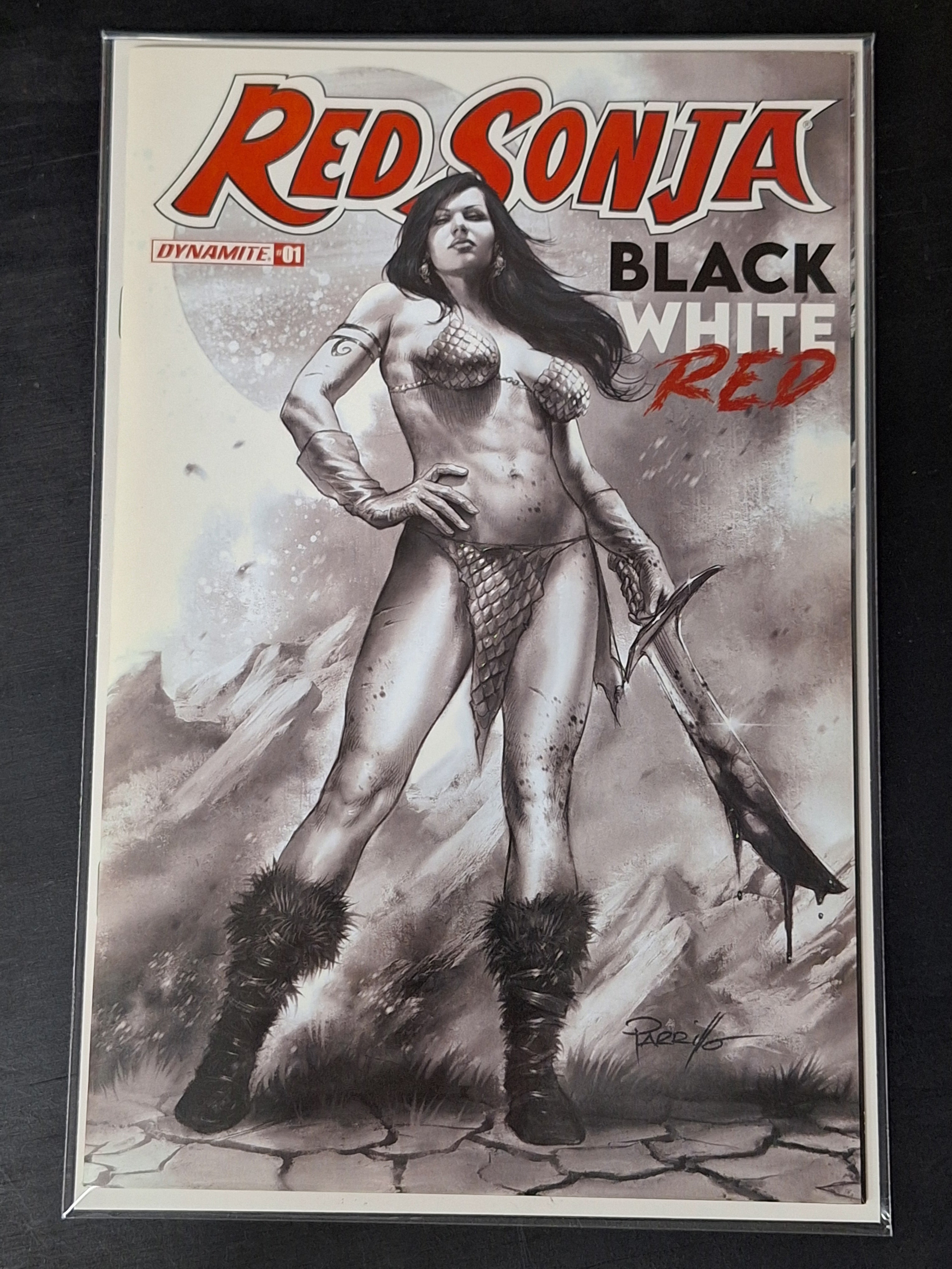 Red Sonja Black White Red 1 Dynamite 2022 Parrillo 1:50 Variant