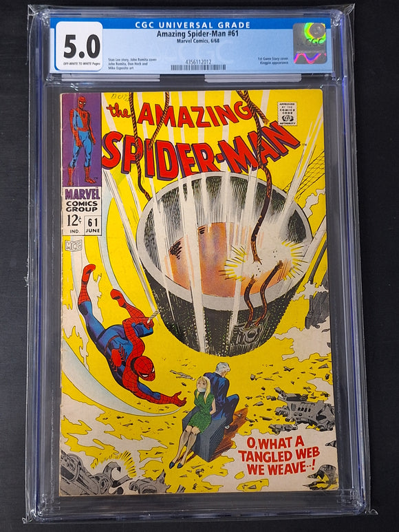 Amazing Spider-Man 61 Marvel 1968 CGC 5.0 1st Gwen Stacy Cover