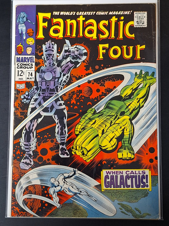 Fantastic Four 74 Marvel 1968 Classic Galactus & Silver Surfer Cover by Jack Kirby
