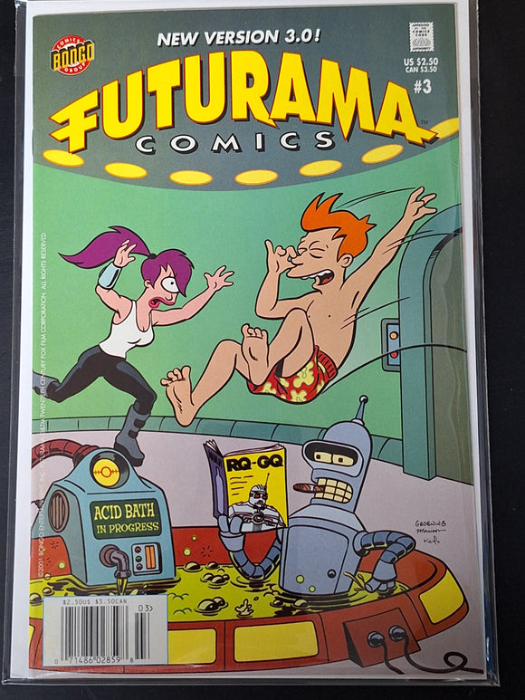 Futurama 3 Bongo Comics 2001 Scarce Newsstand Edition