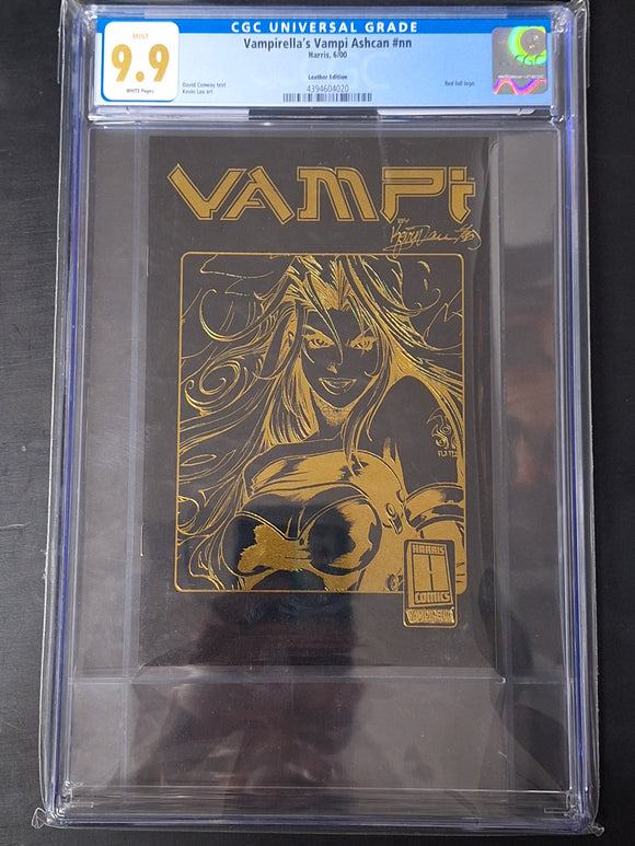 Vampirella's Vampi Ashcan Harris Comics 2000 Leather Edition Gold Foil CGC 9.9 Mint