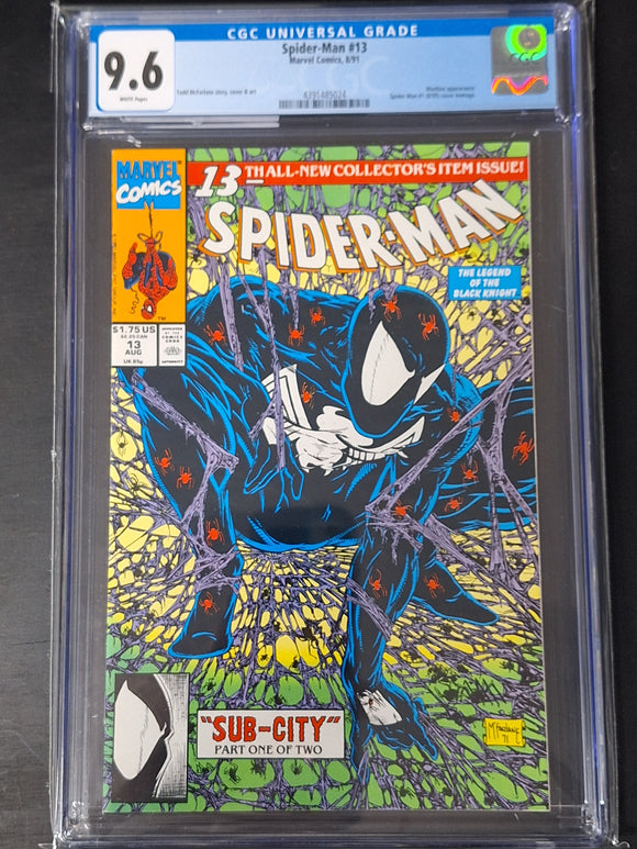 Spider-Man 13 Marvel 1991 Todd McFarlane Black Suit Cover CGC 9.6