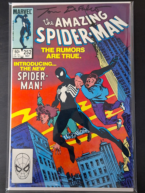 Amazing Spider-Man 252 Marvel 1984 1st App of The Black Suit, Signed By Tom DeFalco