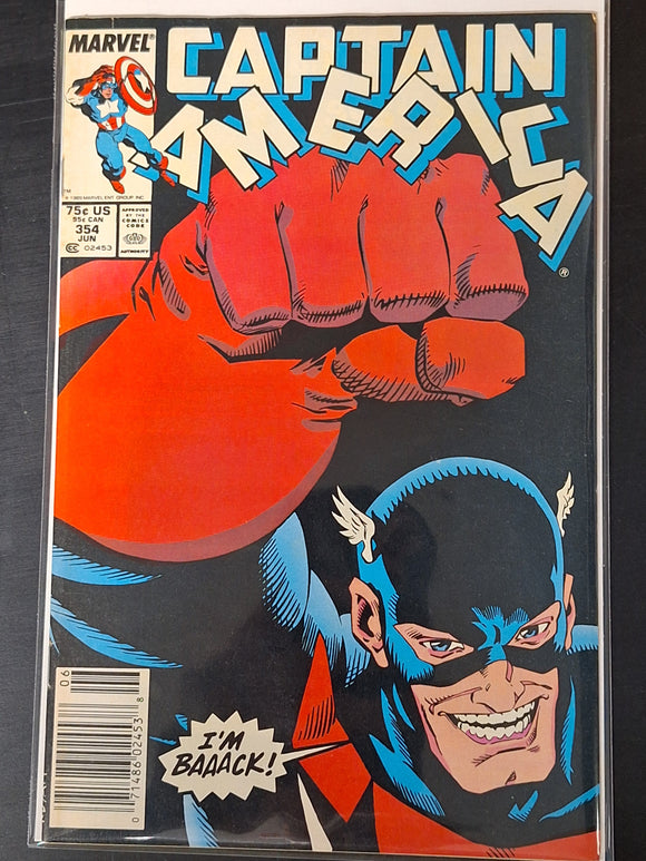 Captain America 354 Marvel 1989 1st App of US Agent, Newsstand