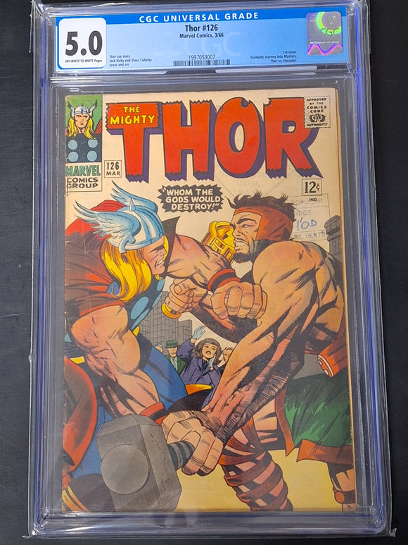 Thor 126 Marvel 1966 1st Self Titled Comic, CGC 5.0
