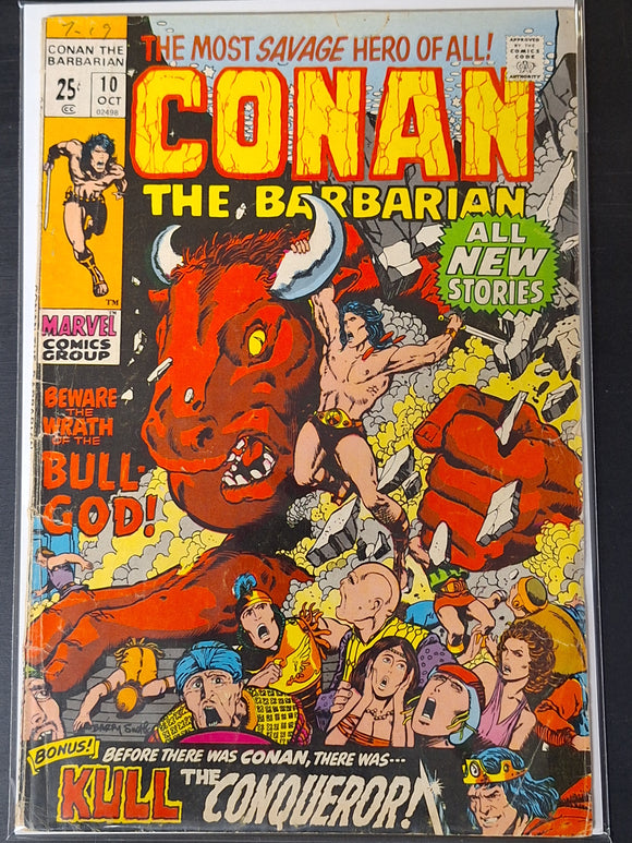 Conan The Barbarian 10 Marvel 1971 Scarce Early Issue, First Oversized