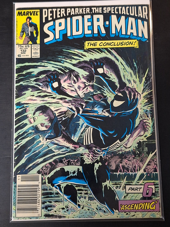 Spectacular Spider-Man 132 Marvel 1987 Newsstand, Kraven's Last Hunt Conclusion