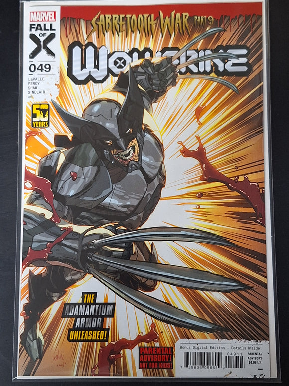 Wolverine 49 Marvel 2024 Cover A, 1st Adamantium Armor