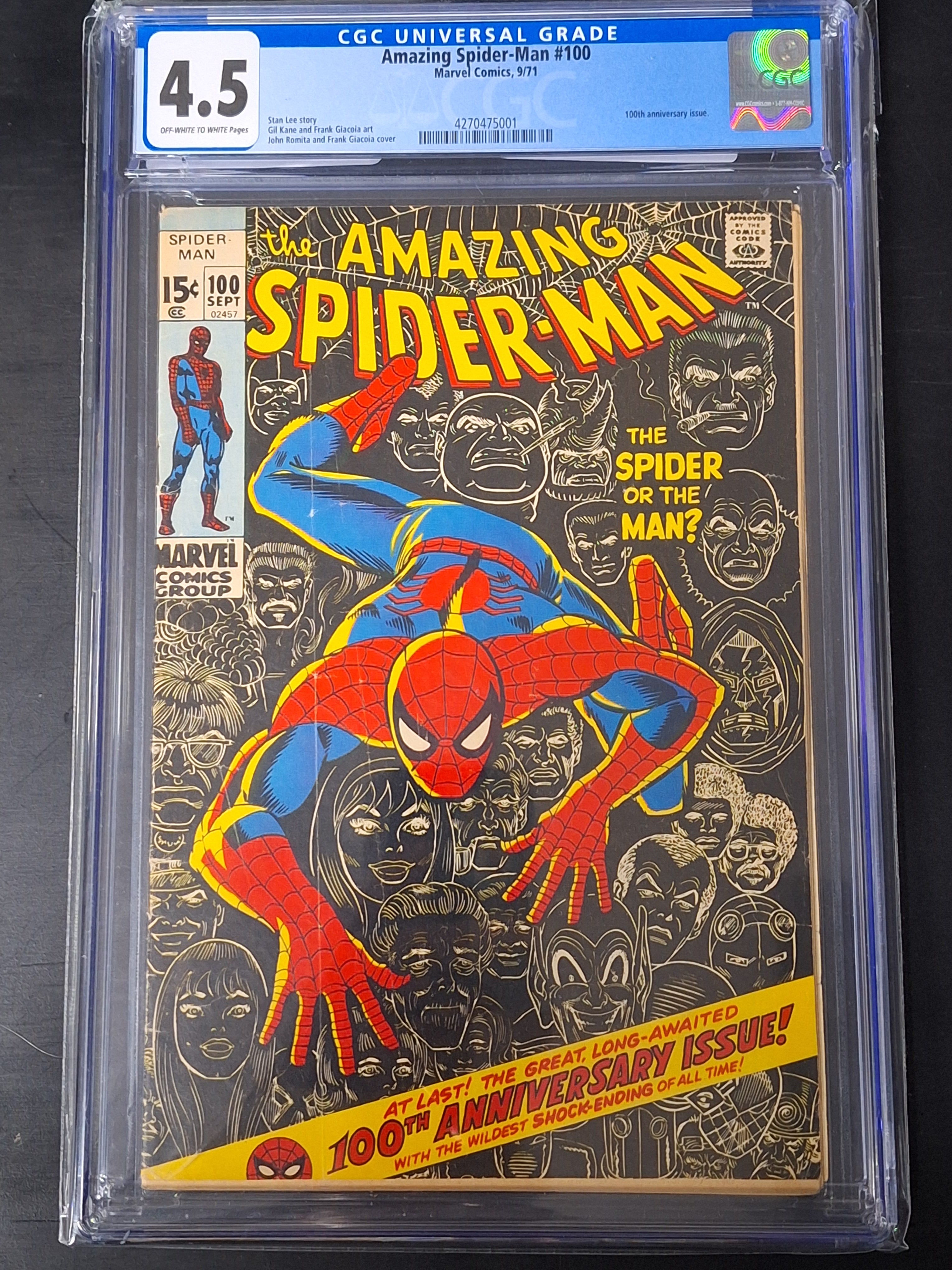 Amazing Spider-Man 100 Marvel 1971 Landmark Issue CGC 4.5
