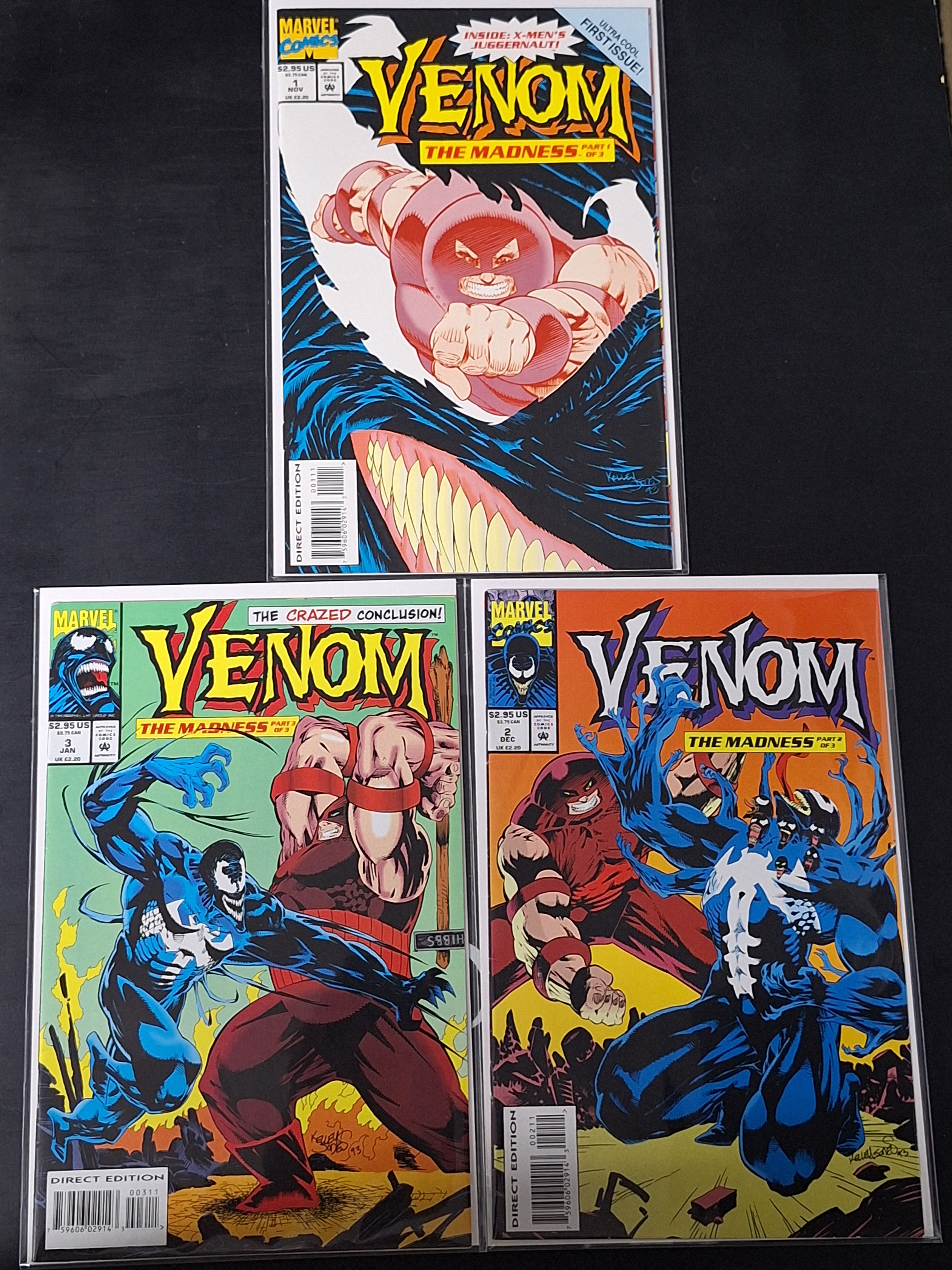 Venom The Madness 1-3 Marvel 1993 Full Set