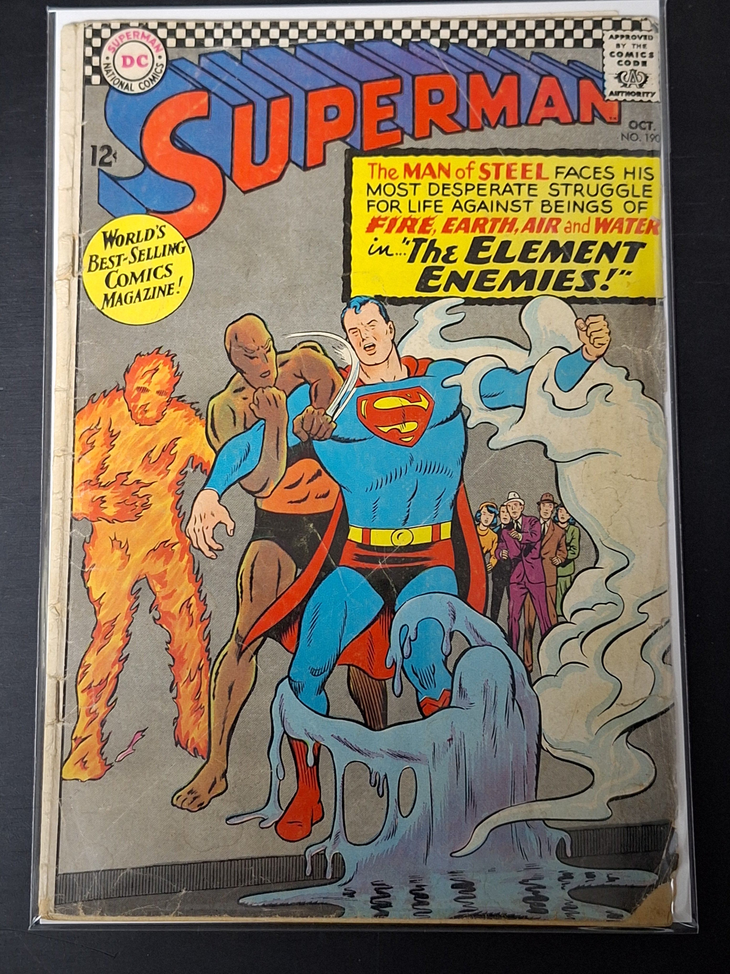 Superman 190 DC 1966 The Element Enemies, Silver Age