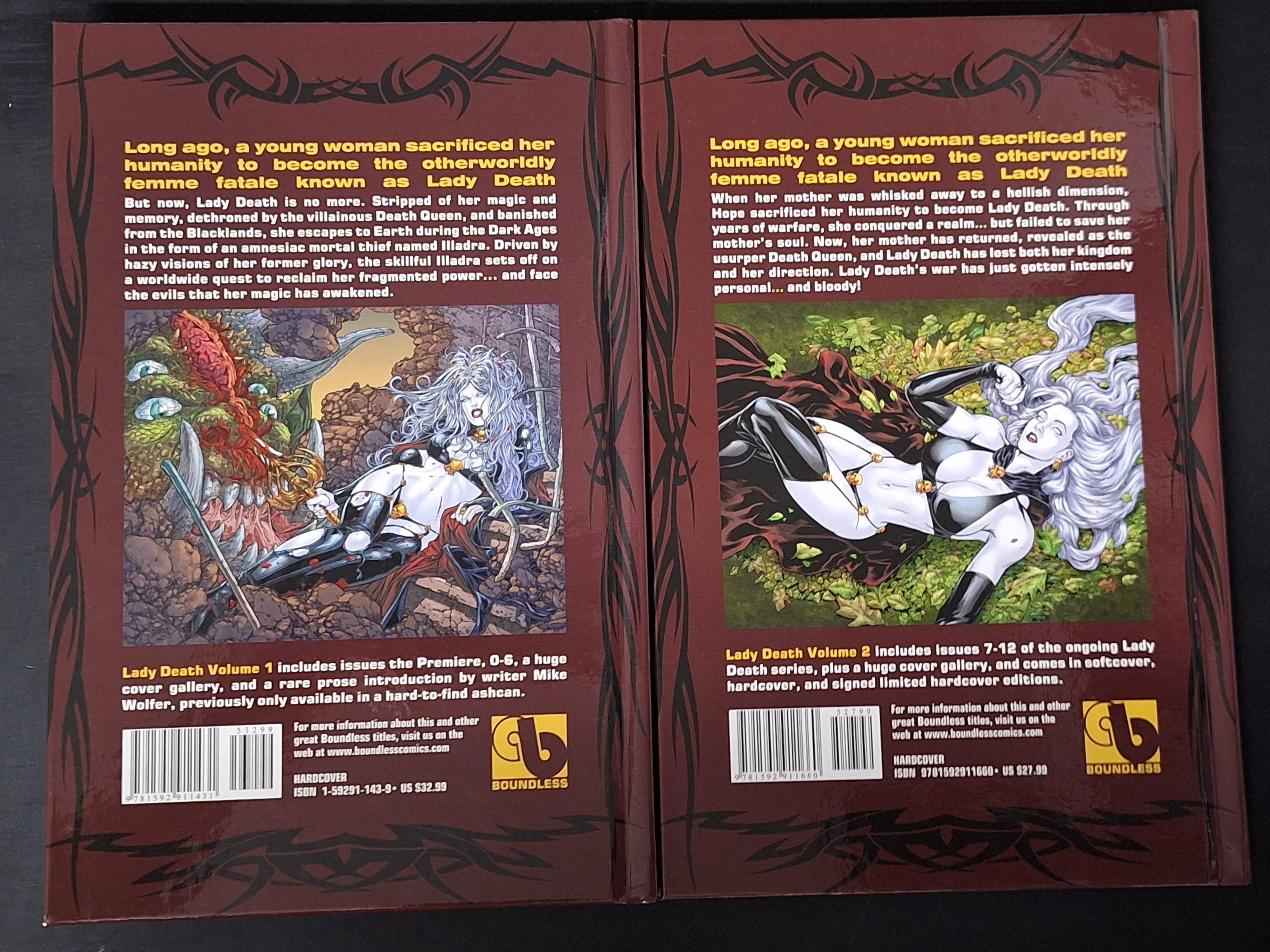 Lady Death Boundless Volume 1 & 2 Hardcovers