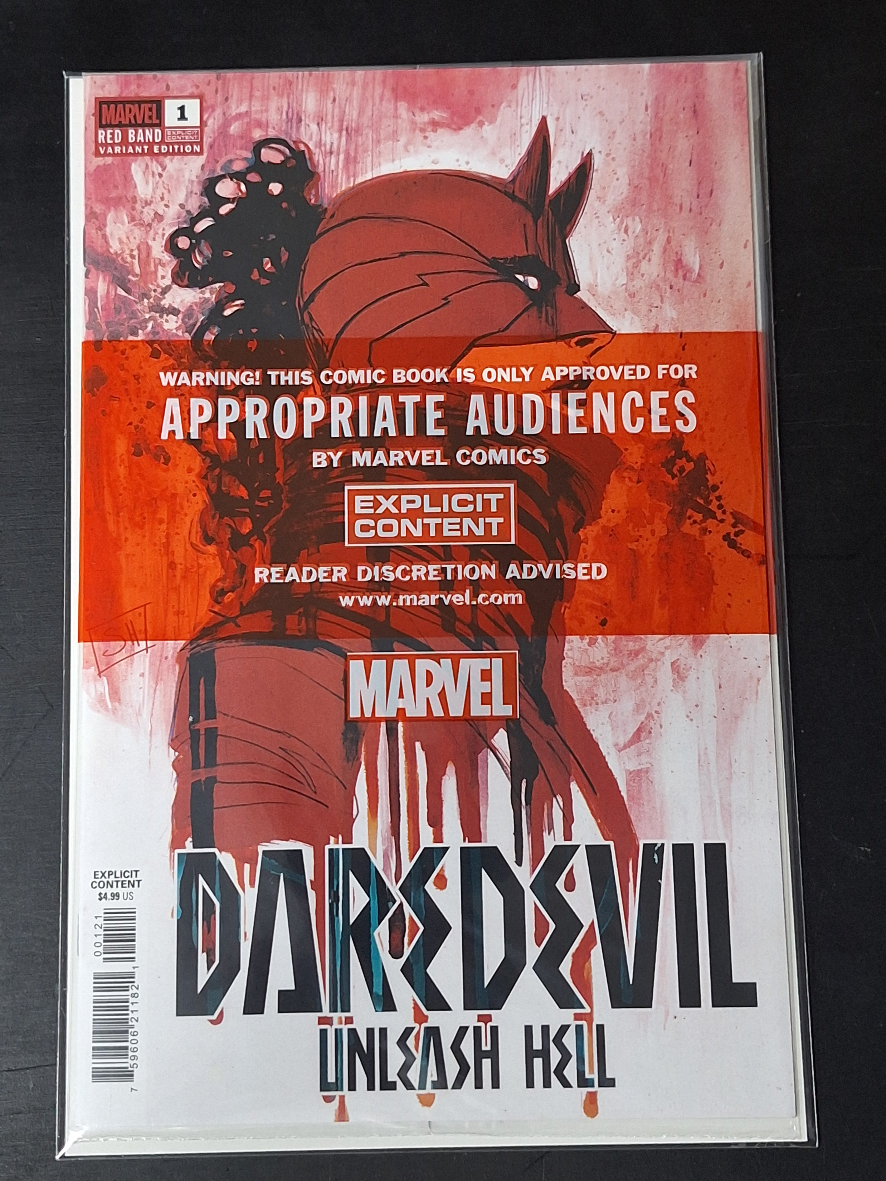 Daredevil Unleash Hell 1 Marvel 2025 Red Band Polybagged Hans Variant