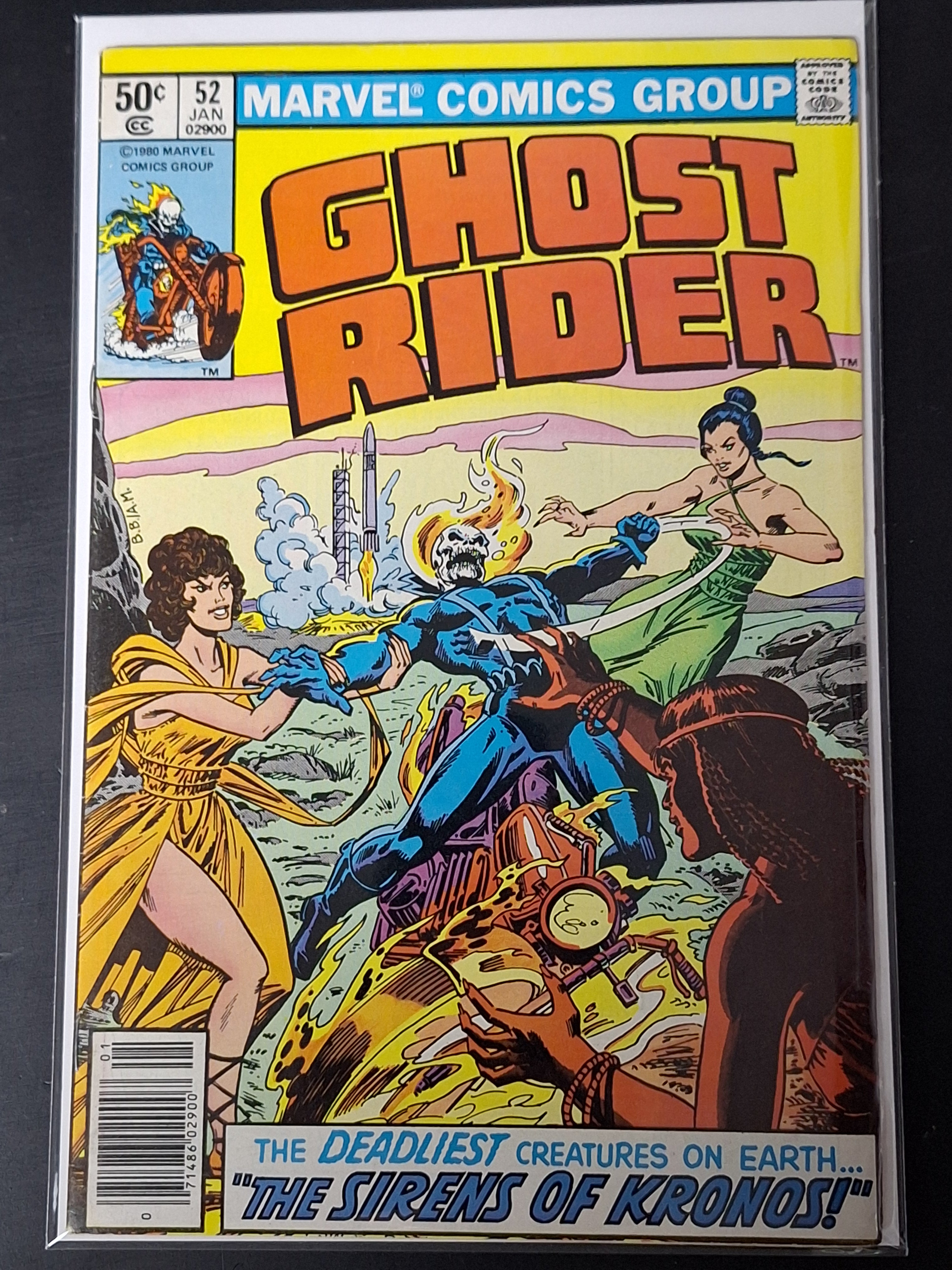 Ghost Rider 52 Marvel 1980 1st App of The Sirens of Kronos, Newsstand