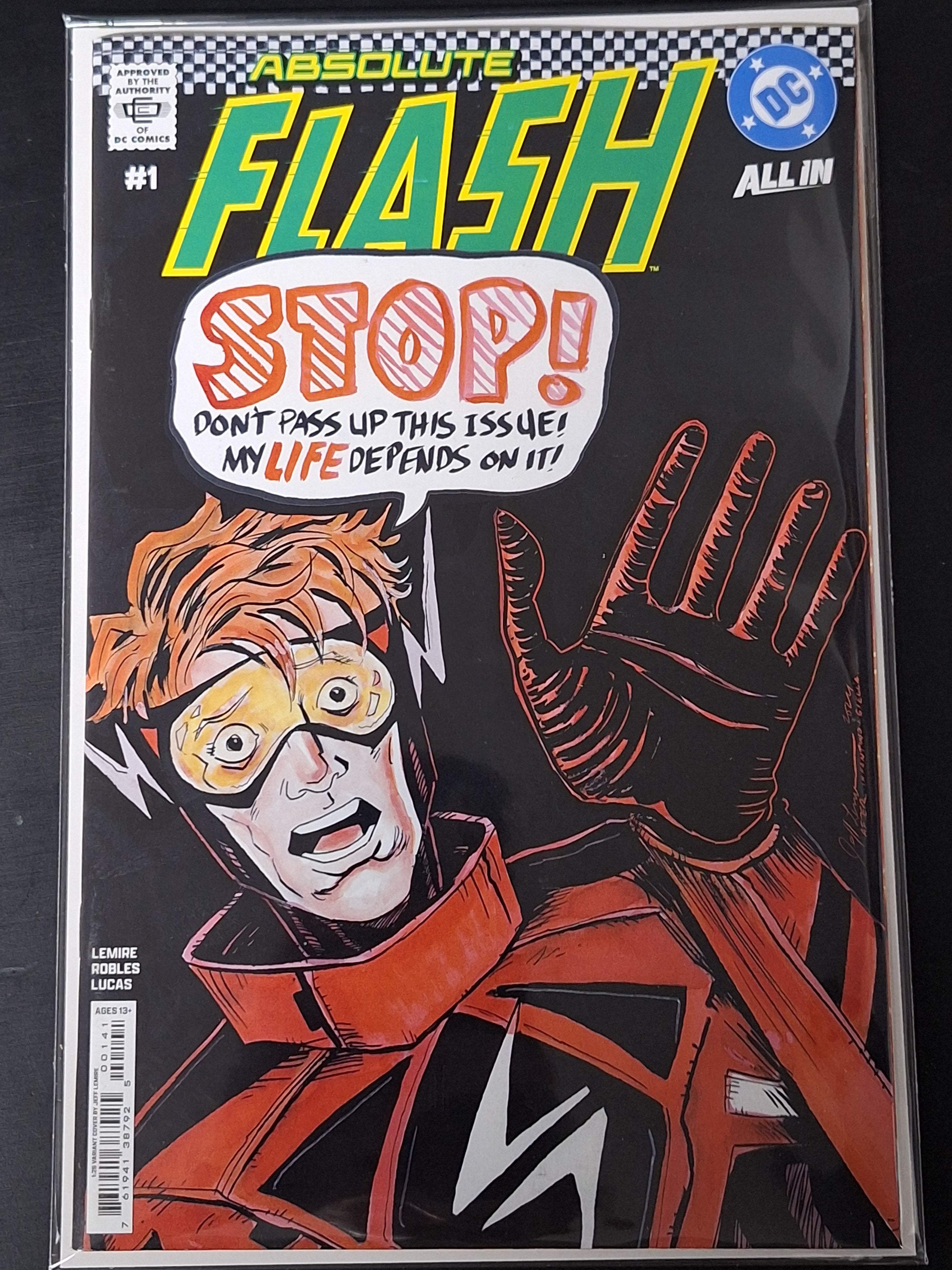 Absolute Flash 1 DC 2025 Jeff Lemire 1:25 Variant 1st Absolute Flash