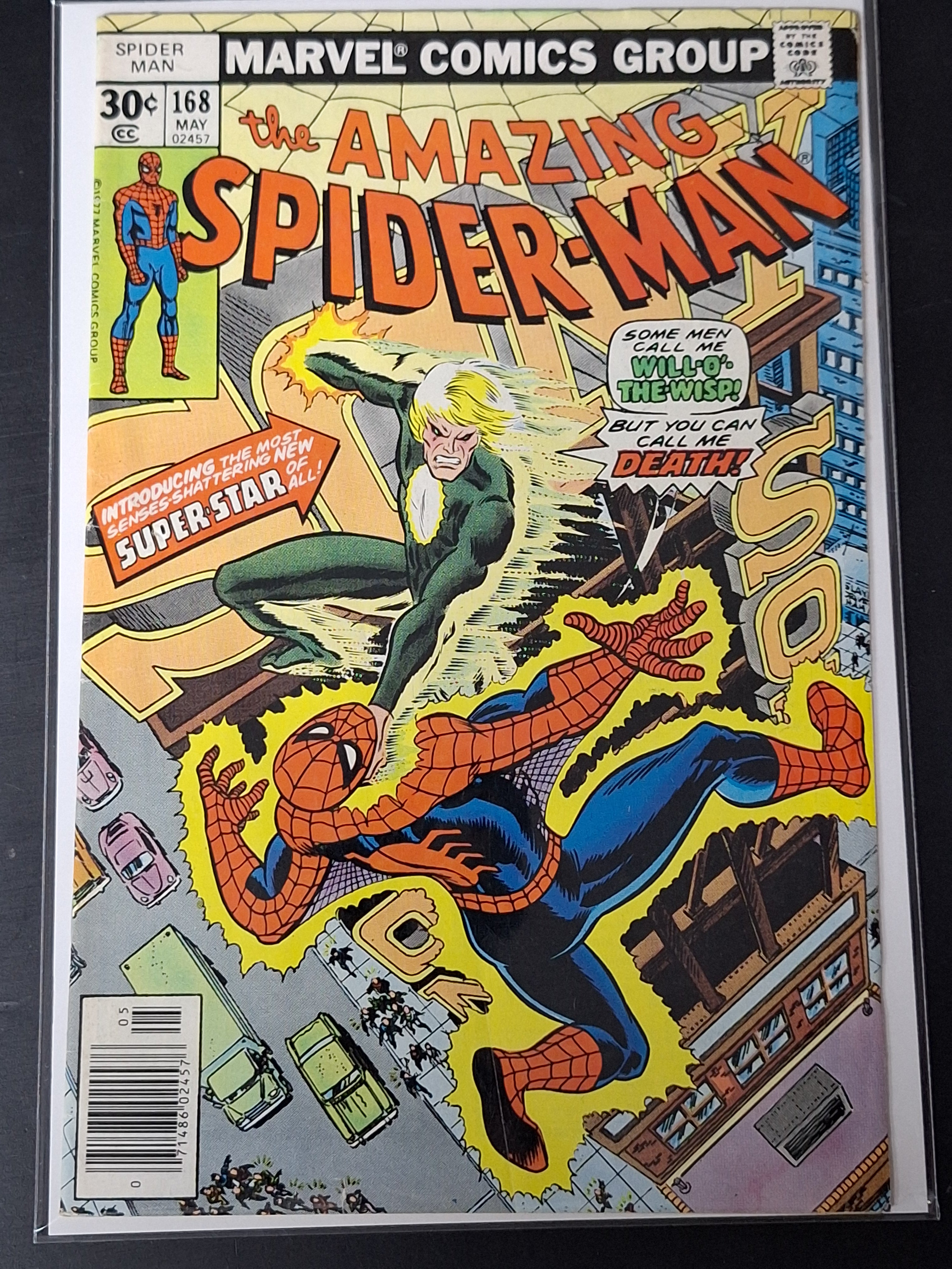 Amazing Spider-Man 168 Marvel 1977 1st App of Will-O-The-Wisp