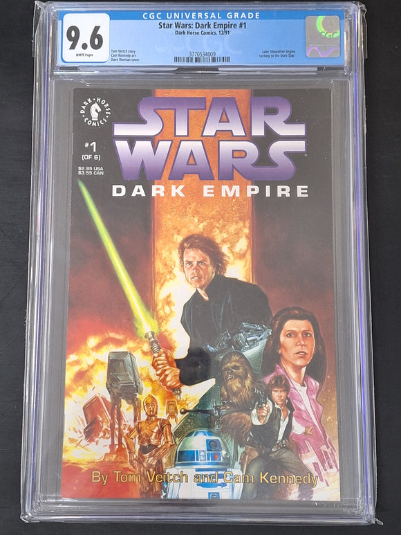 Star Wars: Dark Empire 1 Dark Horse 1991 CGC 9.6 1st Dark Horse Star Wars Series