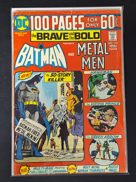 The Brave And The Bold 113 DC 1974 Batman & Metal Men