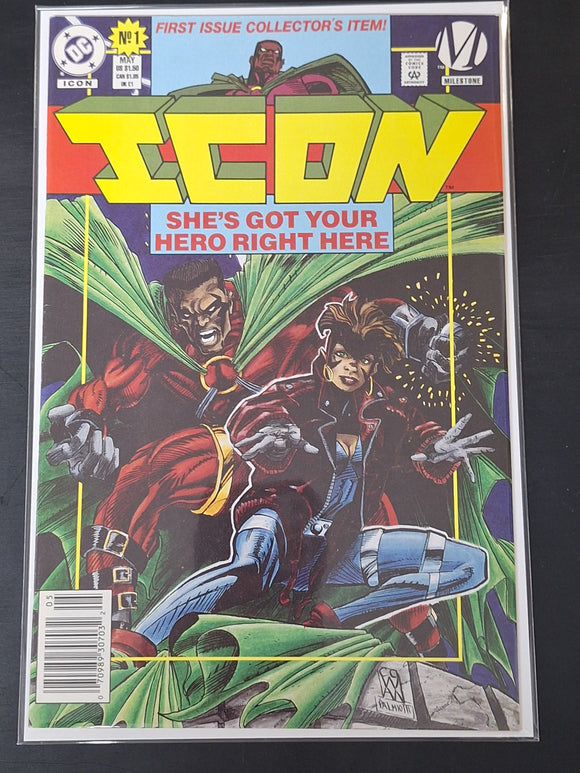Icon 1 DC 1993 Newsstand Variant 1st Icon & Rocket, 1st Static in Preview