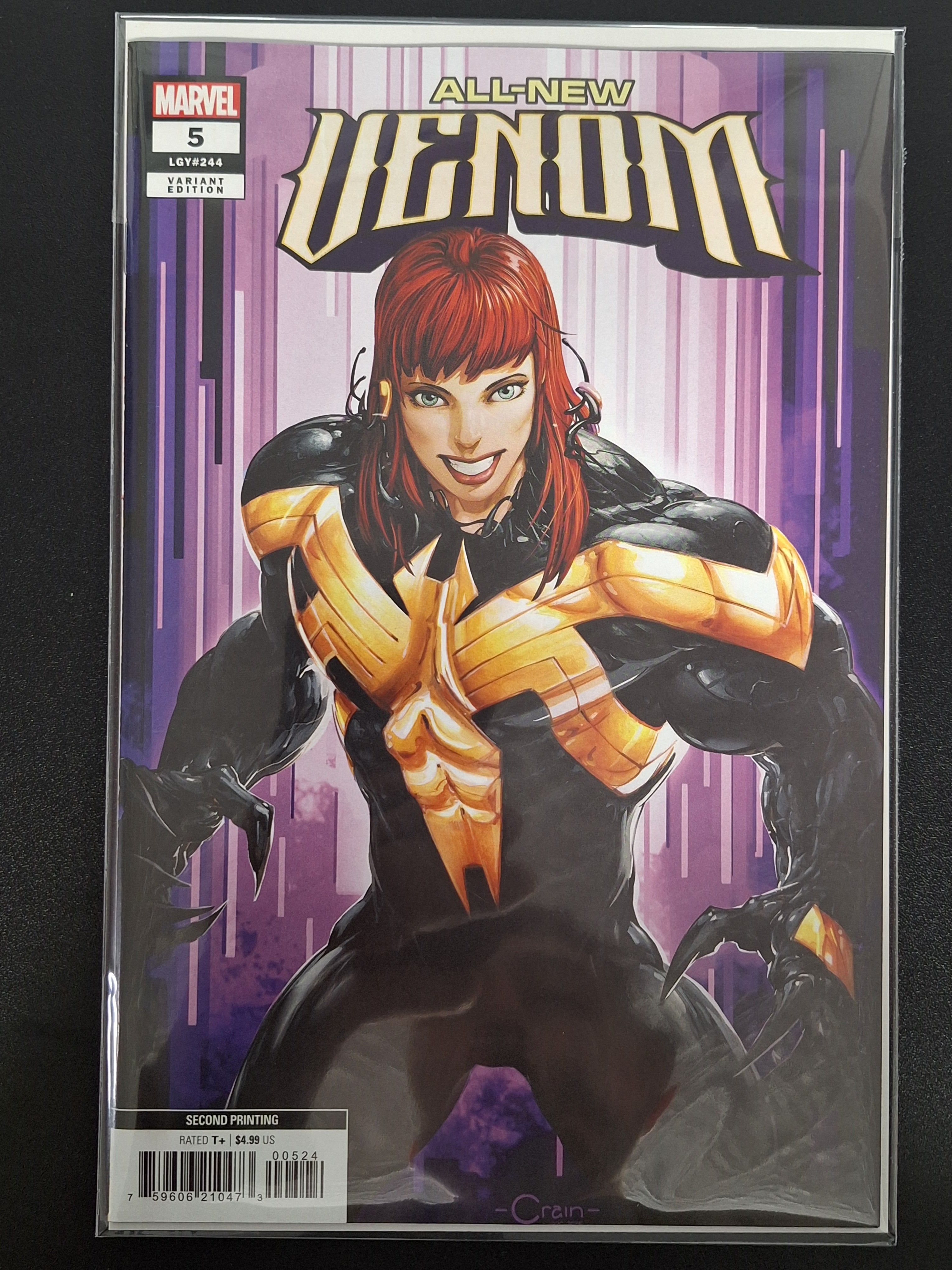 All-New Venom 5 Marvel 2025 Second Printing Crain Variant