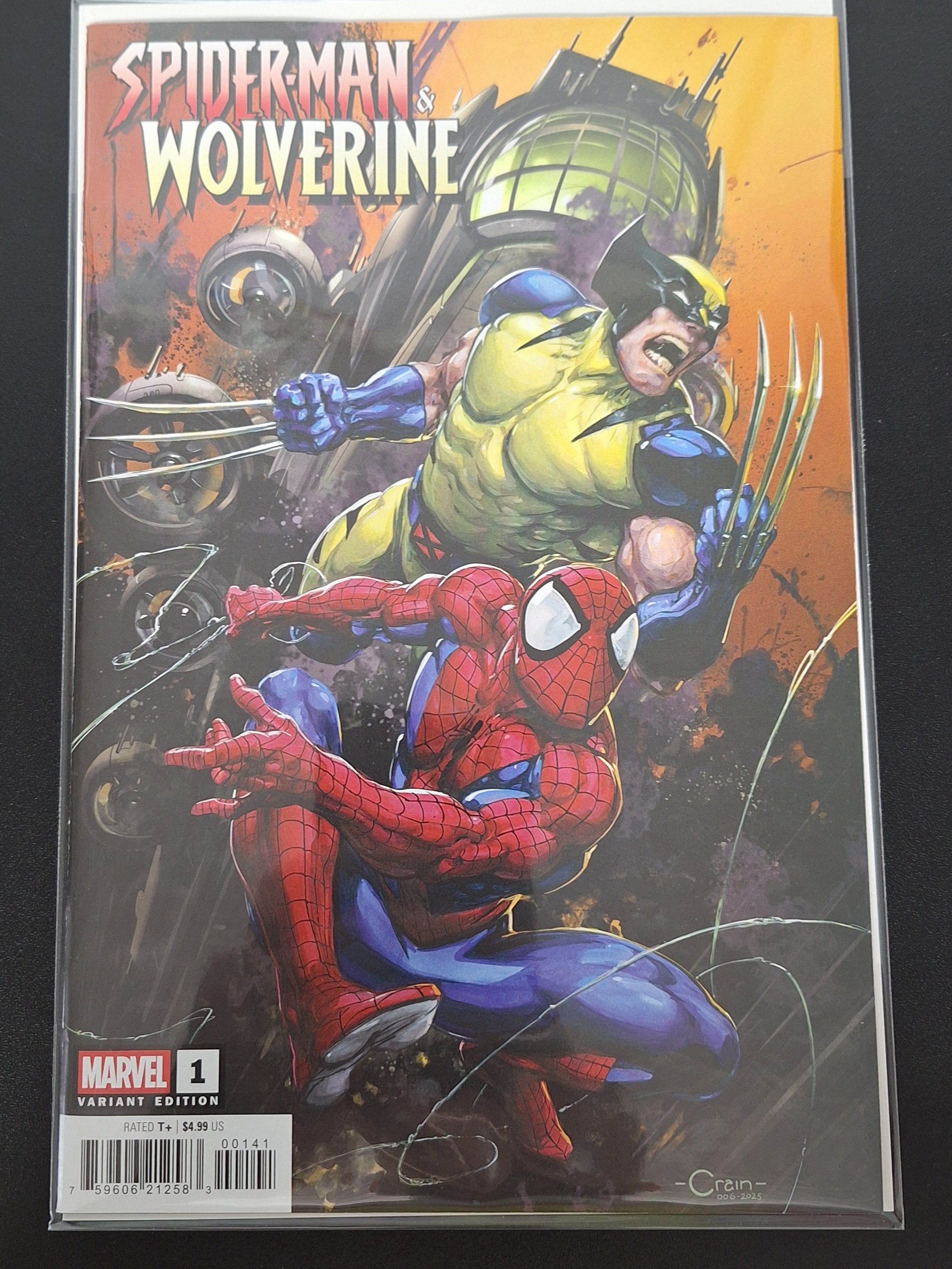 Spider-Man & Wolverine 1 Marvel 2025 Clayton Crain Variant