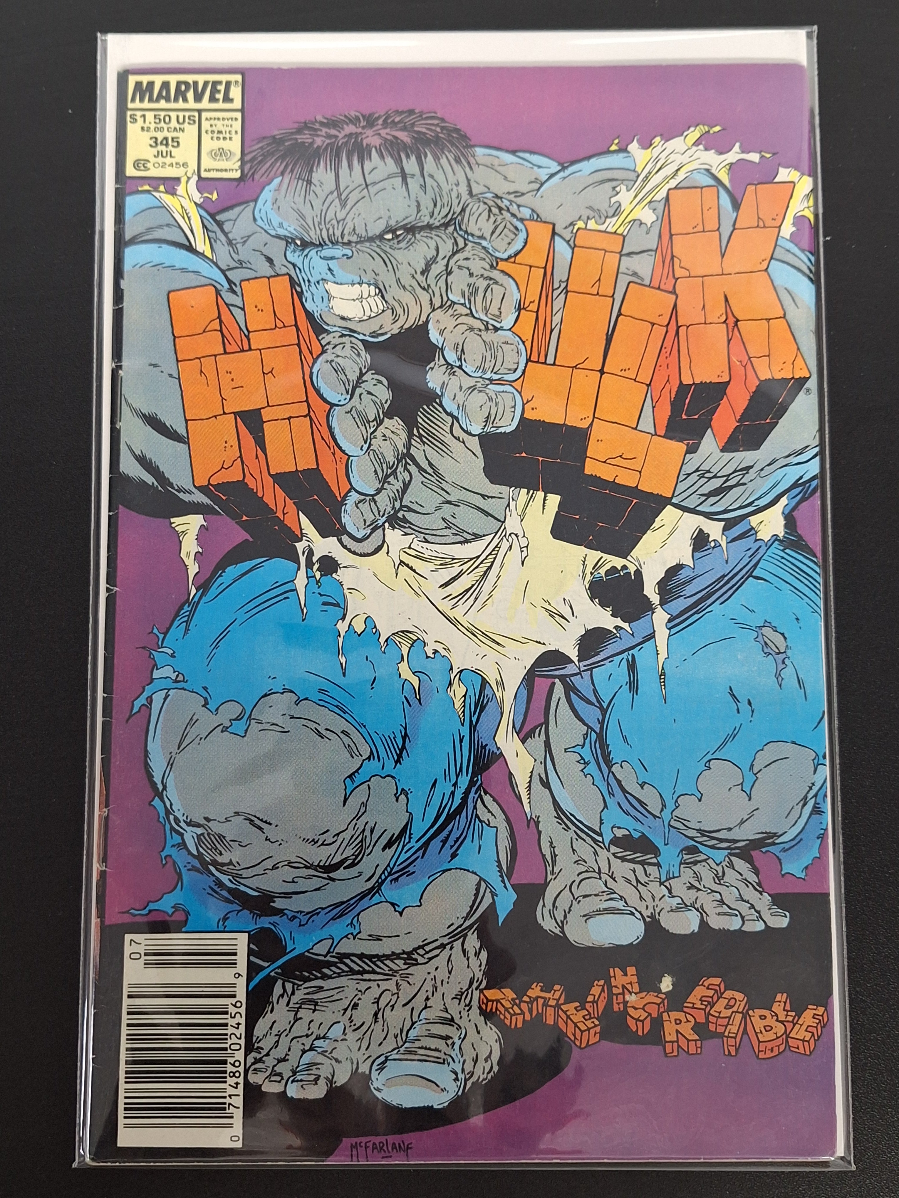 Hulk 345 Marvel 1988 Iconic McFarlane Cover, Newsstand