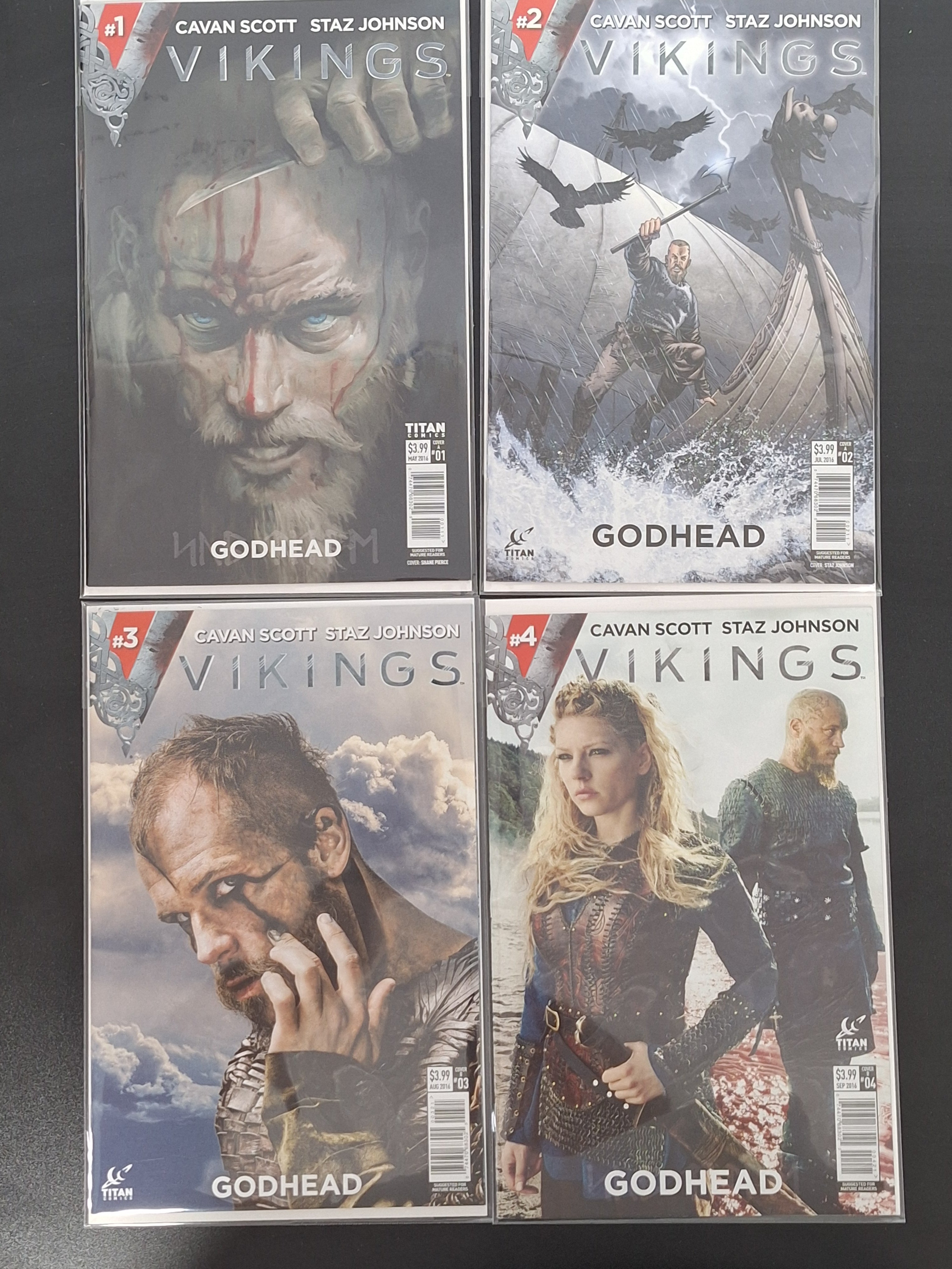 Vikings Godhead 1-4 Set Titan Comics 2016 1st Vikings Series, Variants