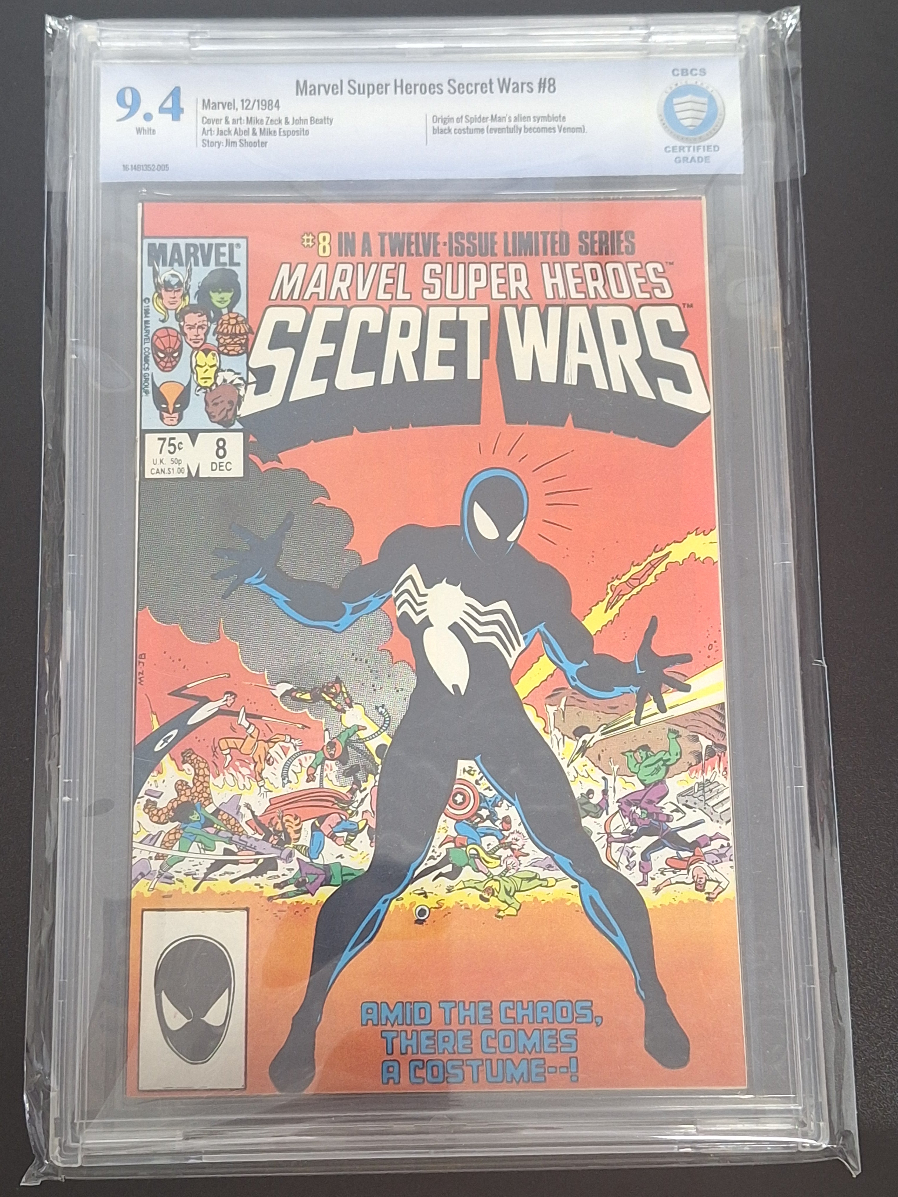 Marvel Super Heroes Secret Wars 8 Marvel 1984 CBCS 9.4 Black Suit Origin