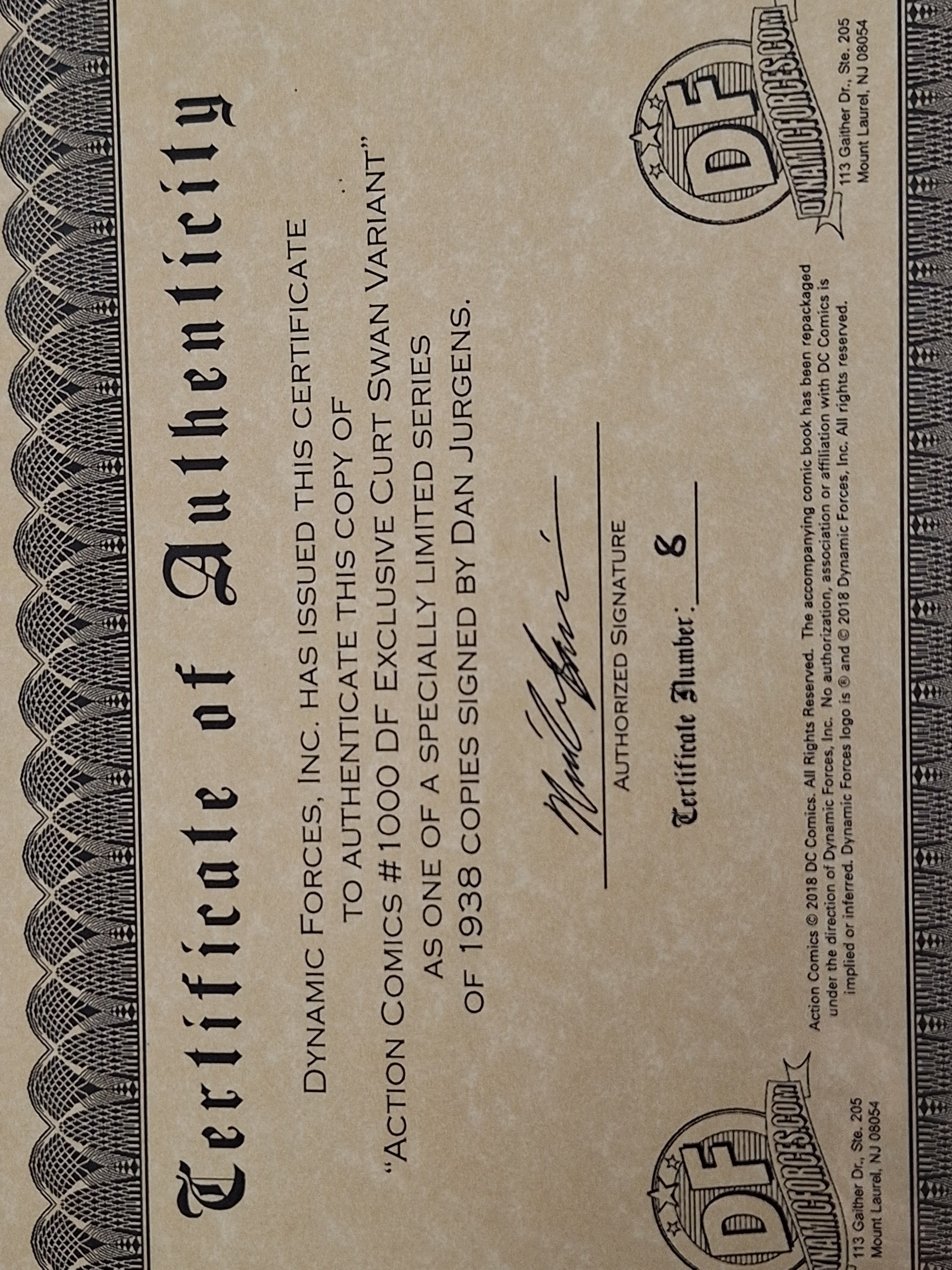 Action Comics 1000 DC Dynamic Forces Edition Signed By Dan Jurgens