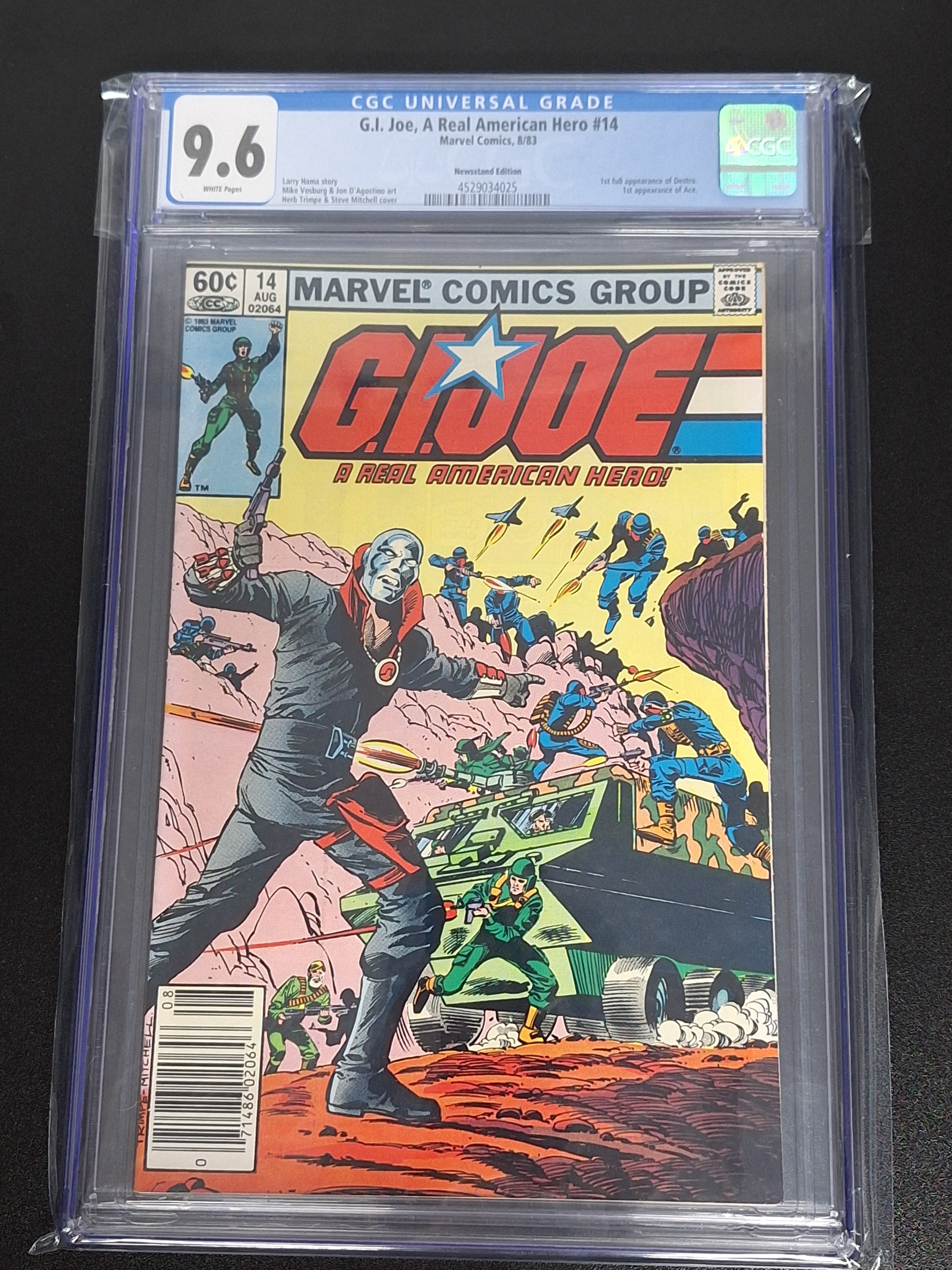 G.I. Joe 14 Marvel 1983 Newsstand Variant 1st App of Destro CGC 9.6