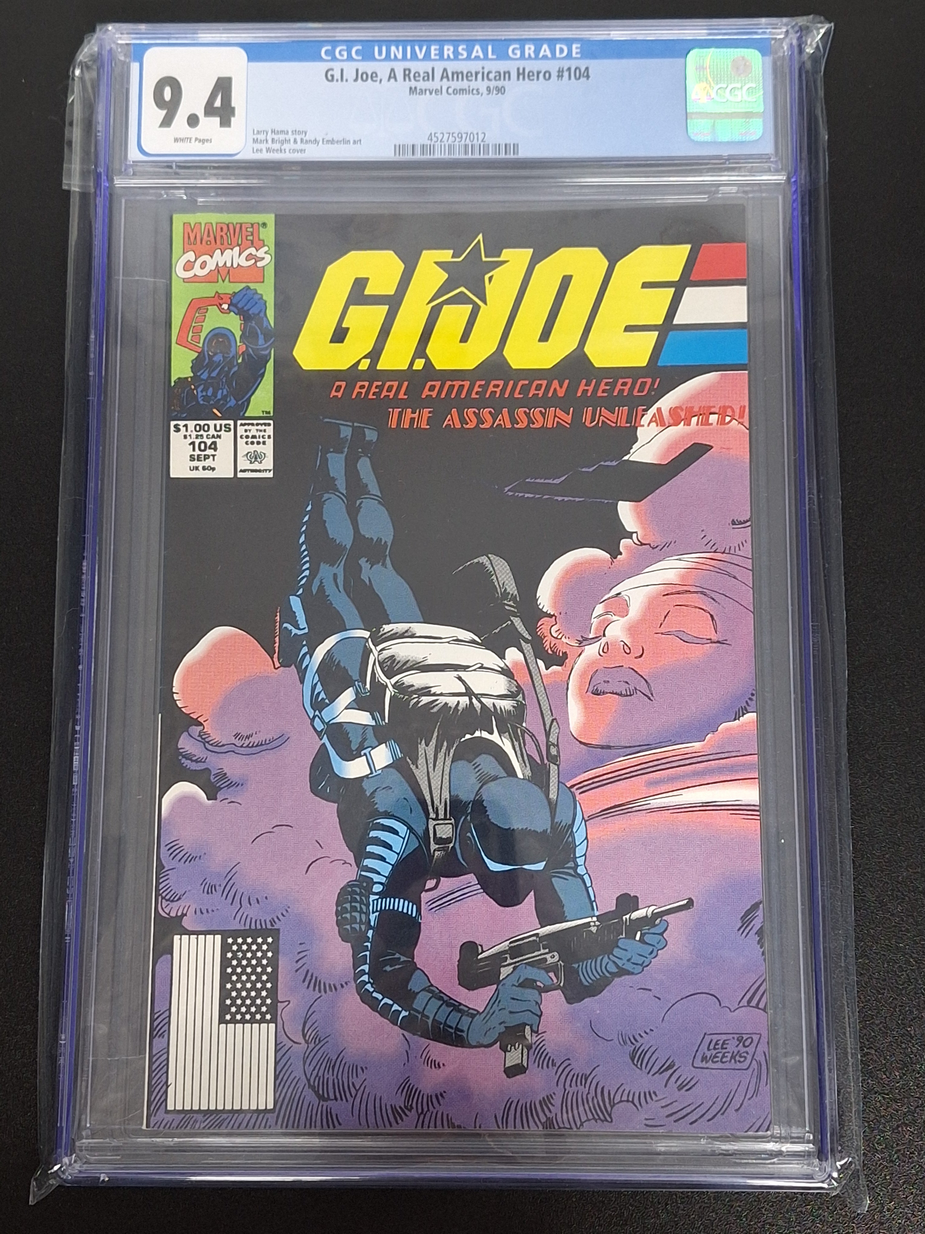 G.I. Joe 104 Marvel 1990 Classic Snake Eyes Cover CGC 9.4