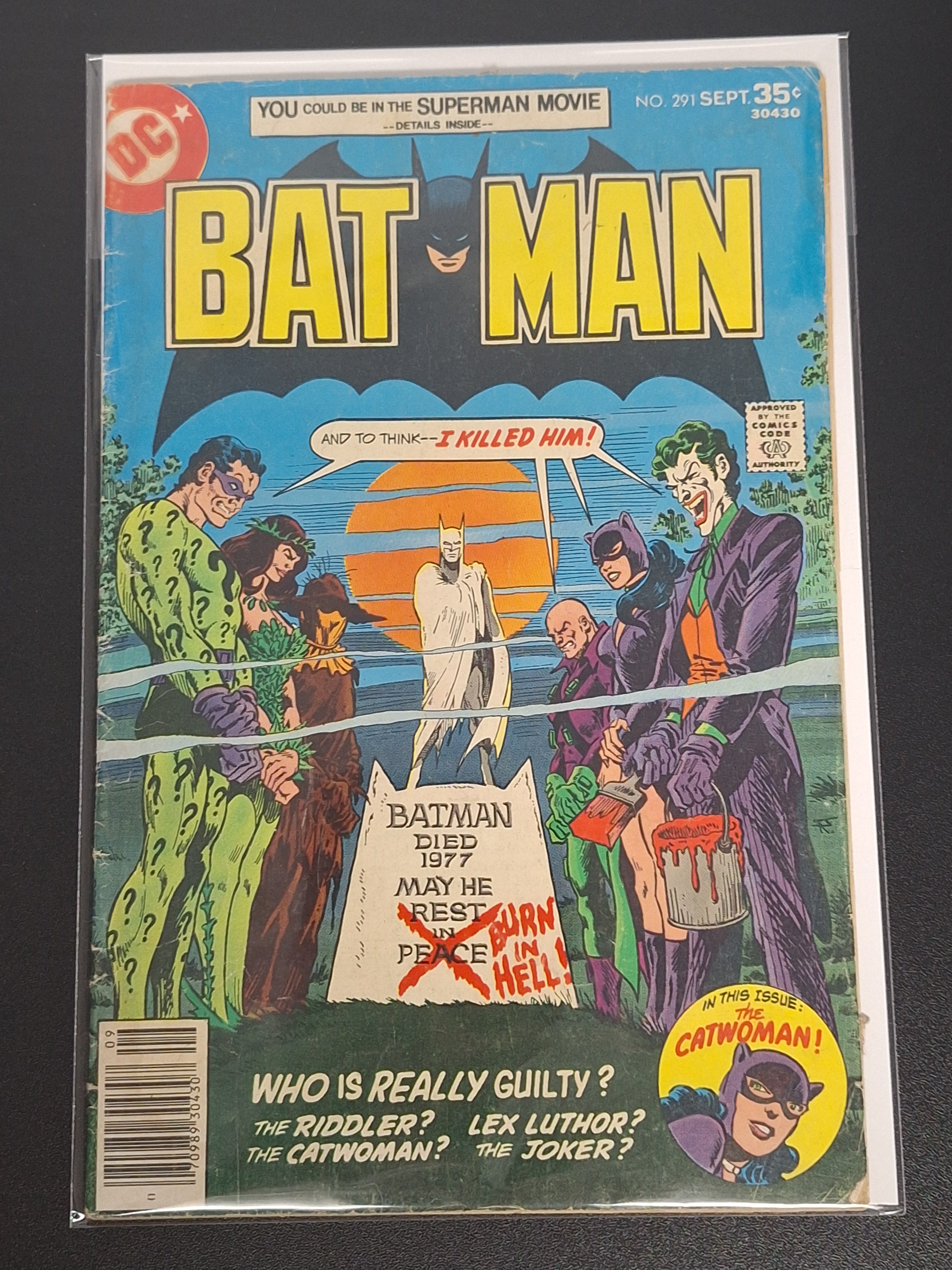 Batman 291 DC 1977 Iconic Rogue's Gallery Cover, Batman Burn In Hell