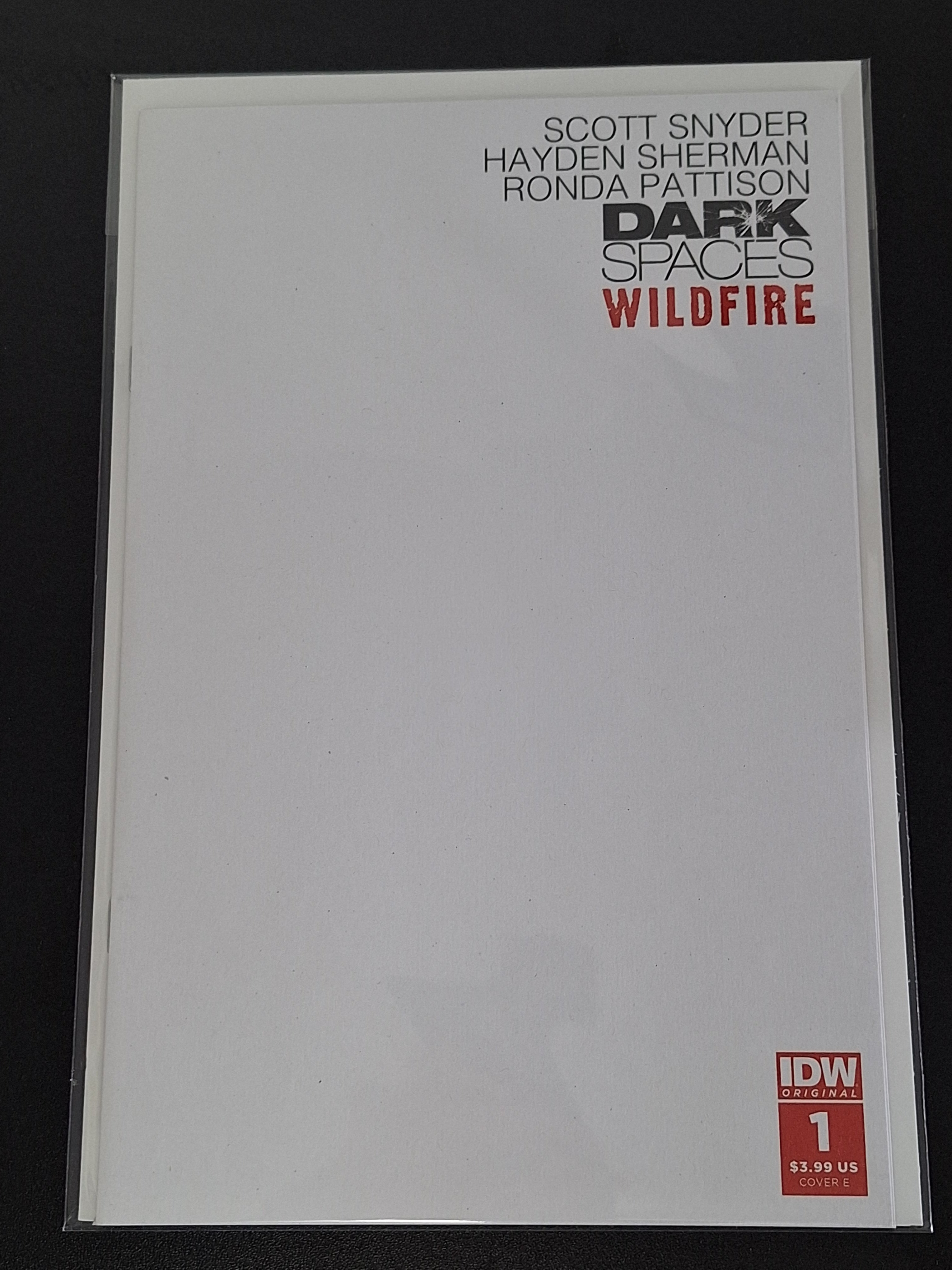 Dark Spaces Wildfire 1 IDW 2022 Blank Variant