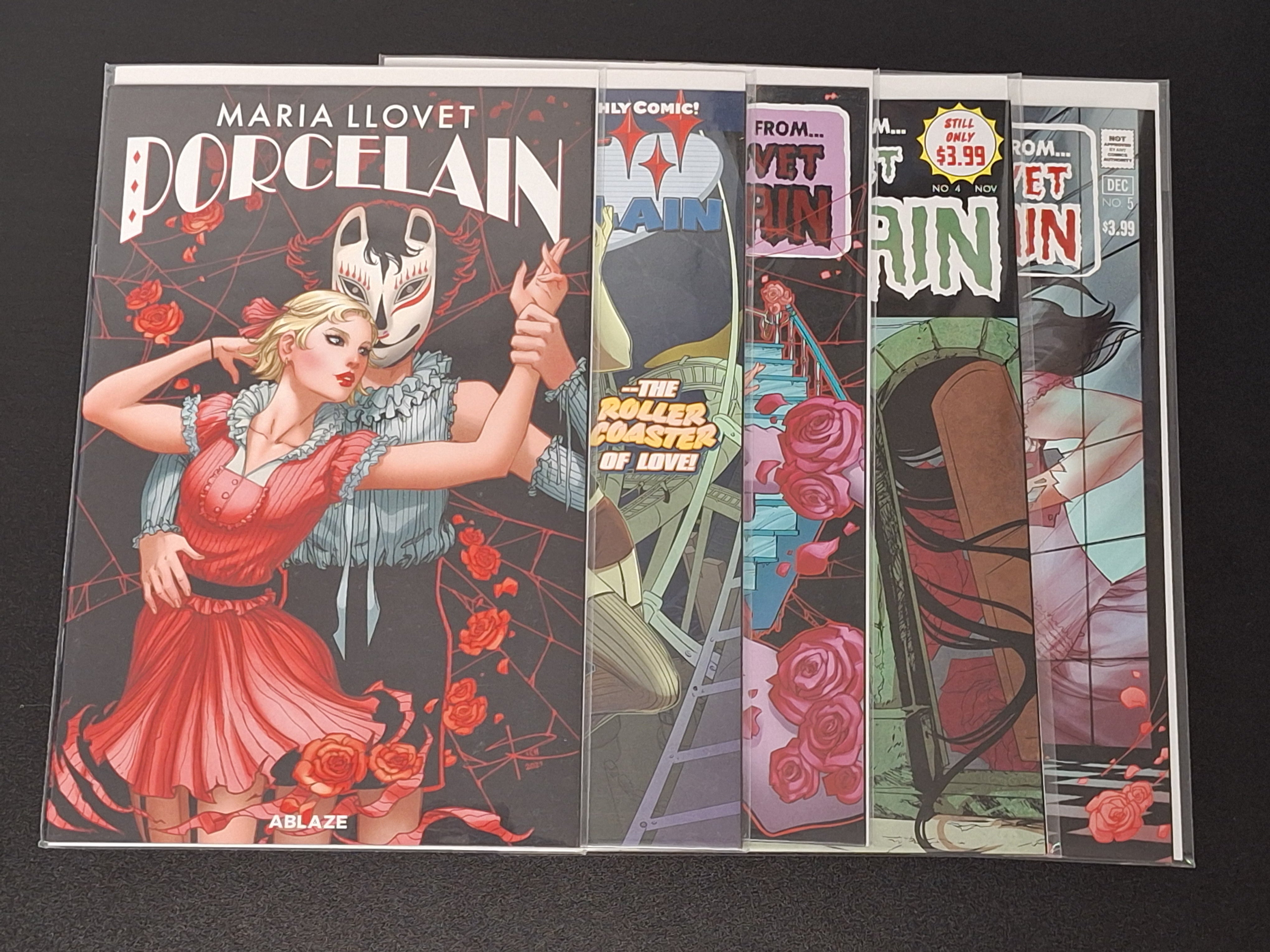 Maria Llovet's Porcelain 1-5 Ablaze Comics 2021 Full Set Homage Variants