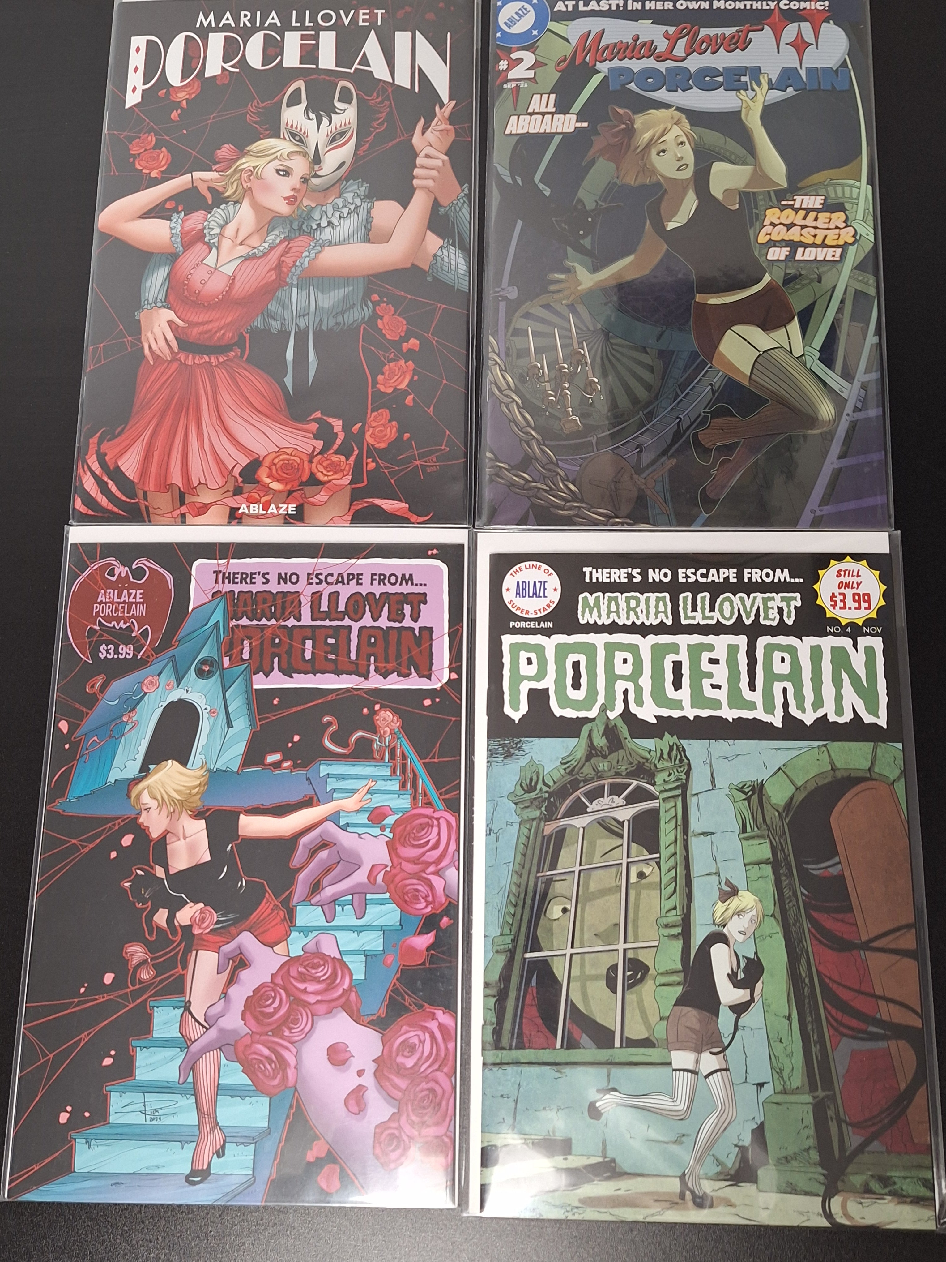Maria Llovet's Porcelain 1-5 Ablaze Comics 2021 Full Set Homage Variants