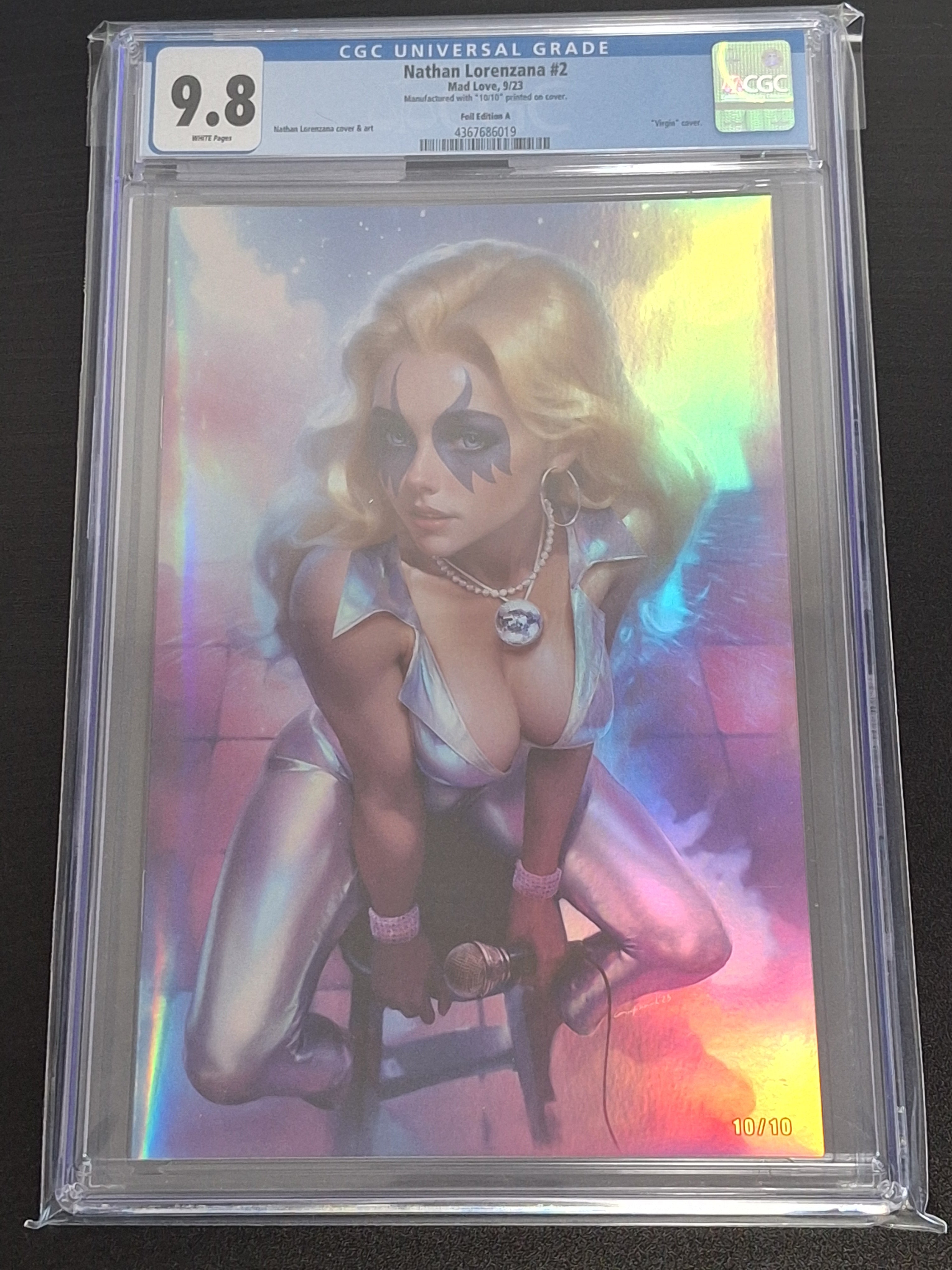 Nathan Lorenzana 2 Mad Love 2023 Virgin Rainbow Foil Edition Ltd. 10/10 CGC 9.8