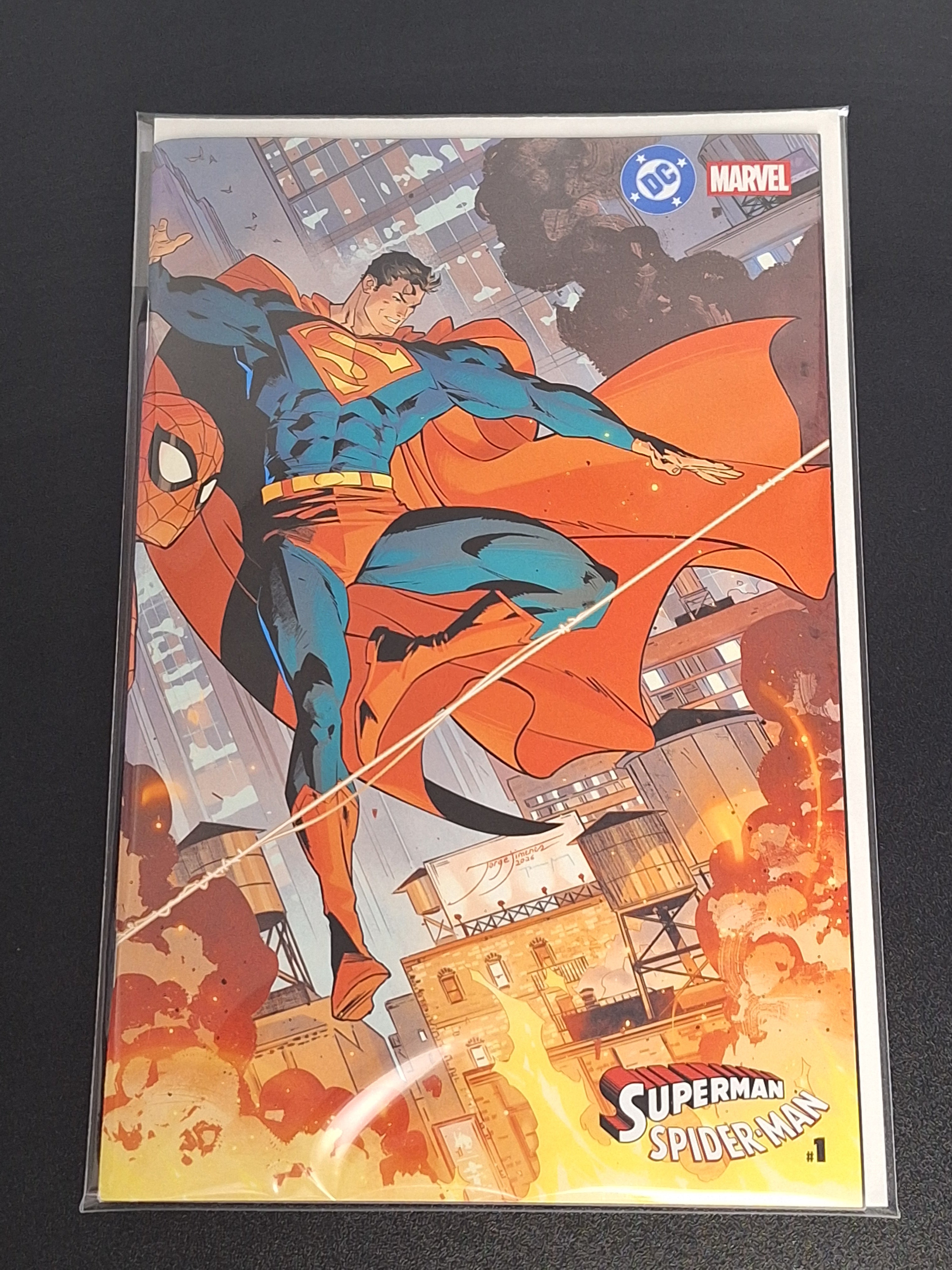 Superman Spider-Man 1 DC Marvel 2026 Jorge Jimenez Wraparound Variant