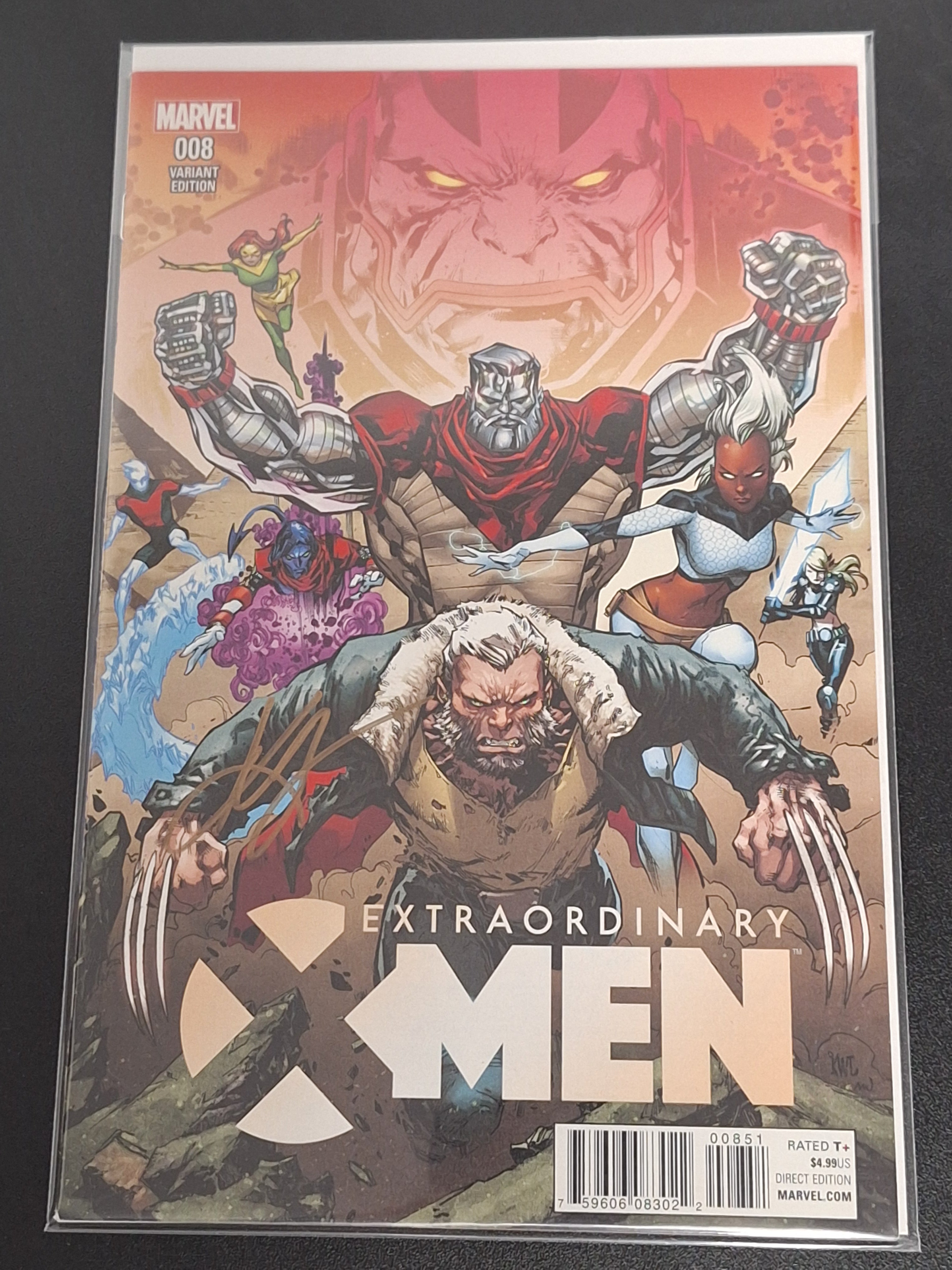 Extraordinary X-Men 8 Marvel 2015 Signed By Ken Lashley