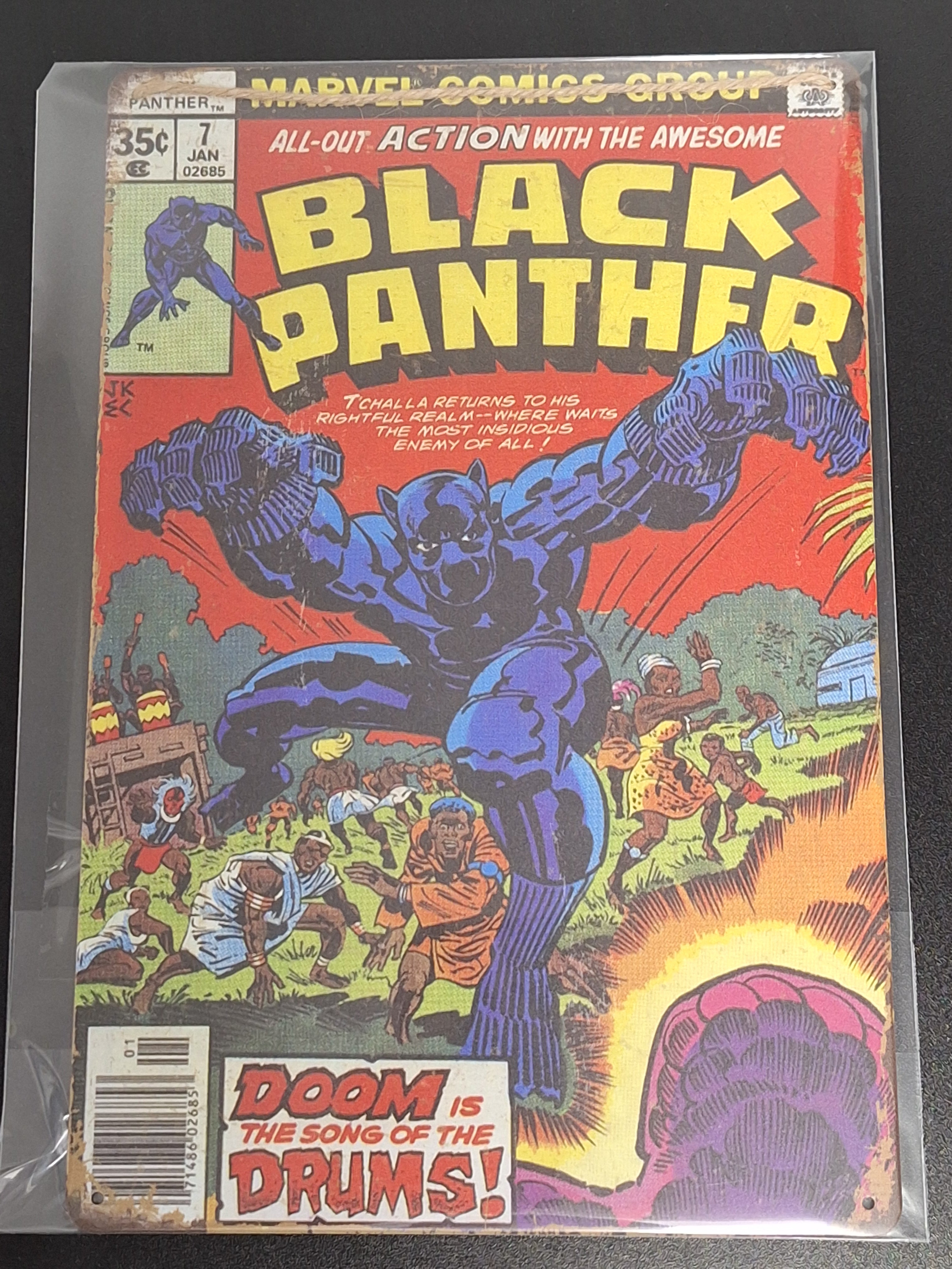Metal Sign "Displate" - 12"x8" - Black Panther 7 Jack Kirby