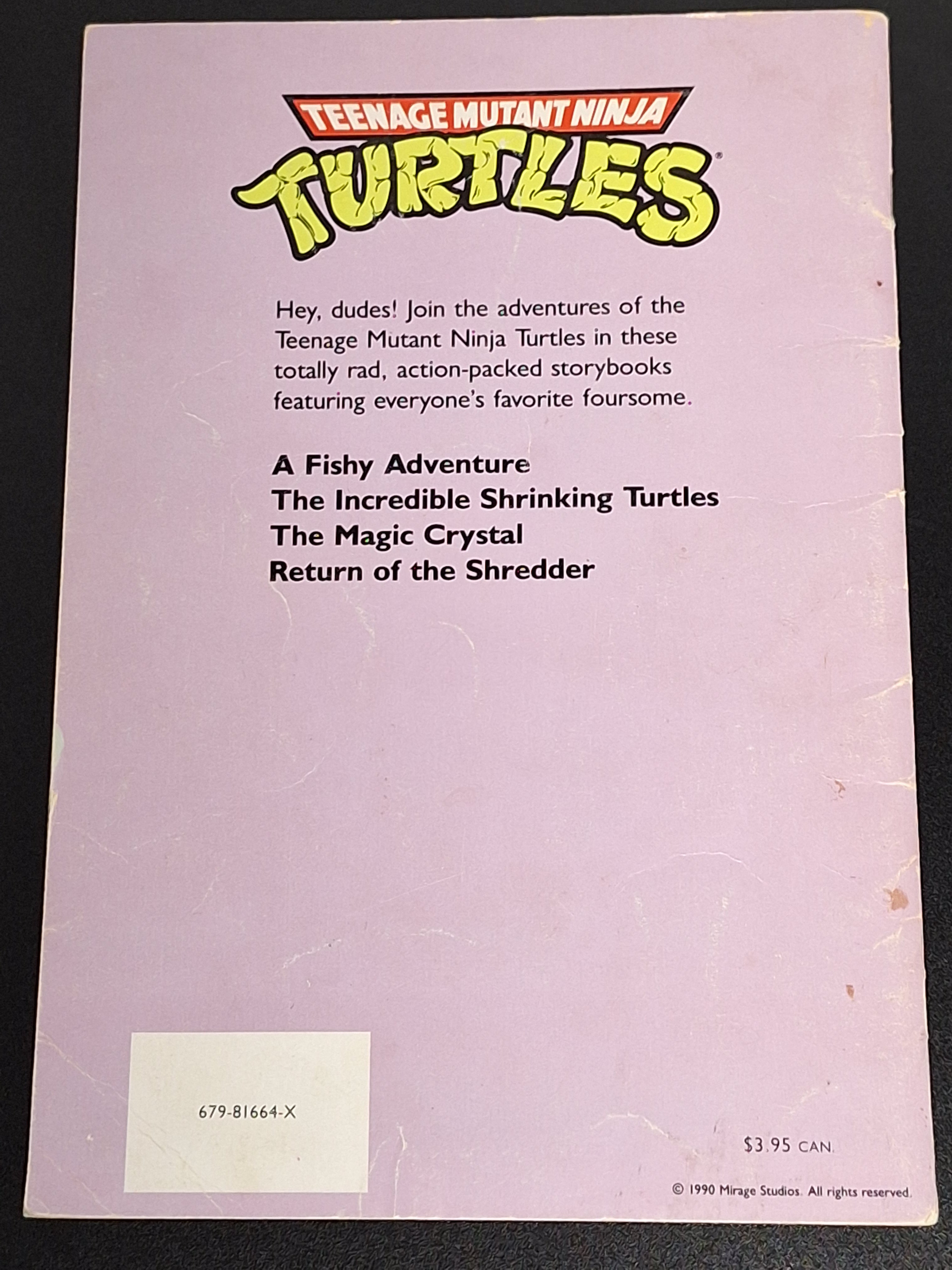 Teenage Mutant Ninja Turtles The Incredible Shrinking Turtles Mirage 1990 Storybook