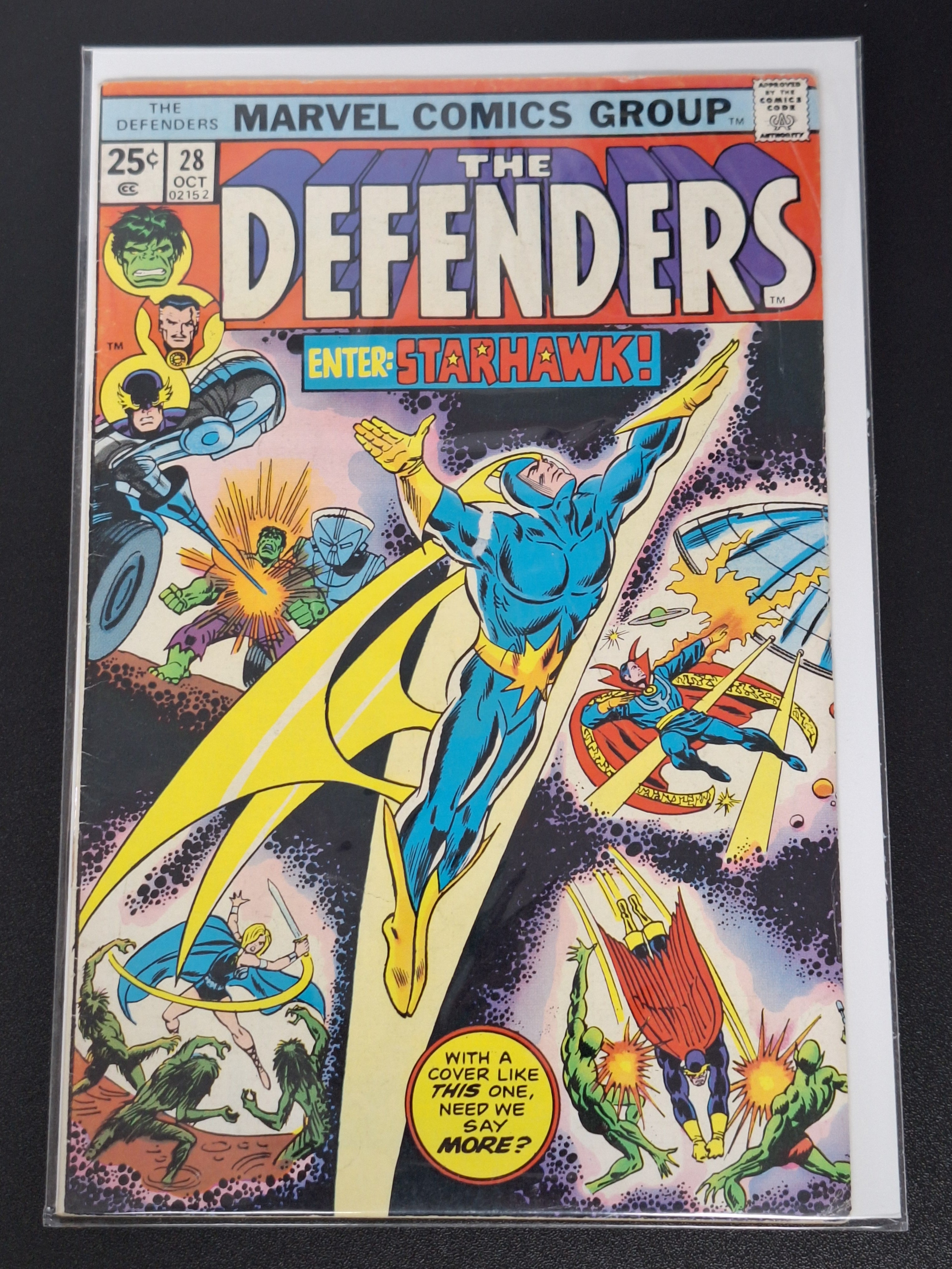The Defenders 28 Marvel 1975 1st Full App of Star Hawk In Comics