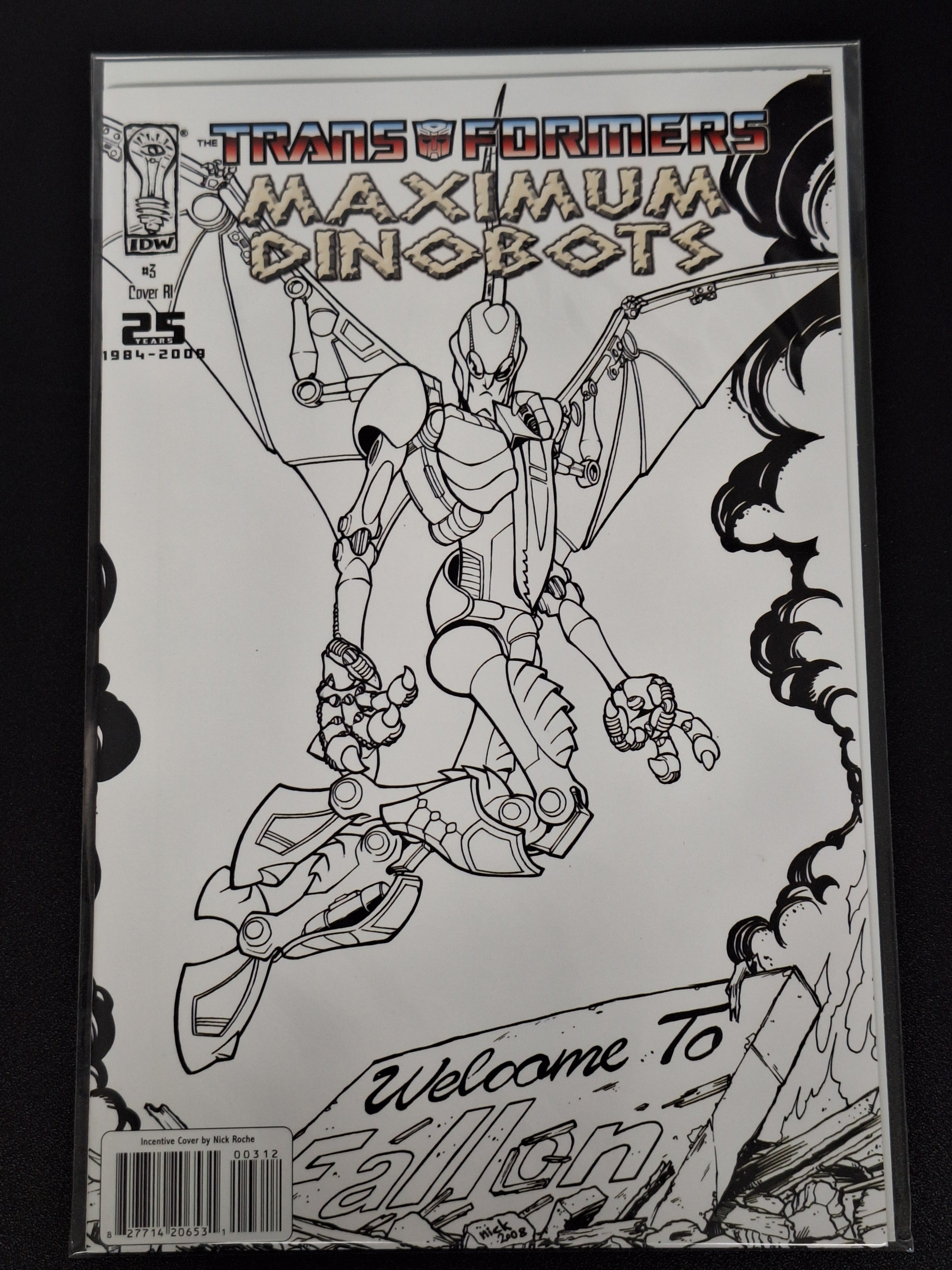 Transformers: Maximum Dinobots 3 IDW 2009 Nick Roche Limited Edition Sketch Variant