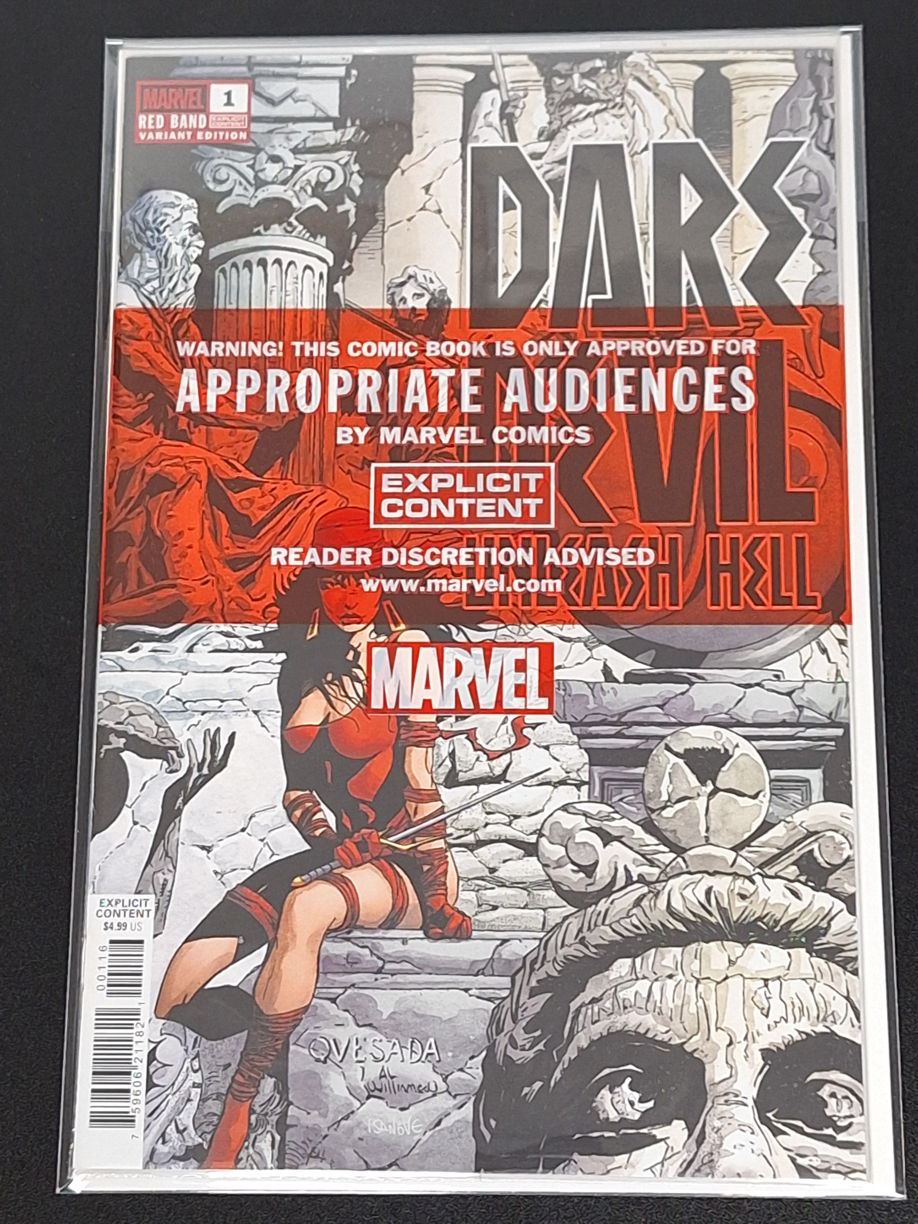 Daredevil Unleash Hell 1 Marvel 2025 Red Band Joe Quesada 1:50 Variant